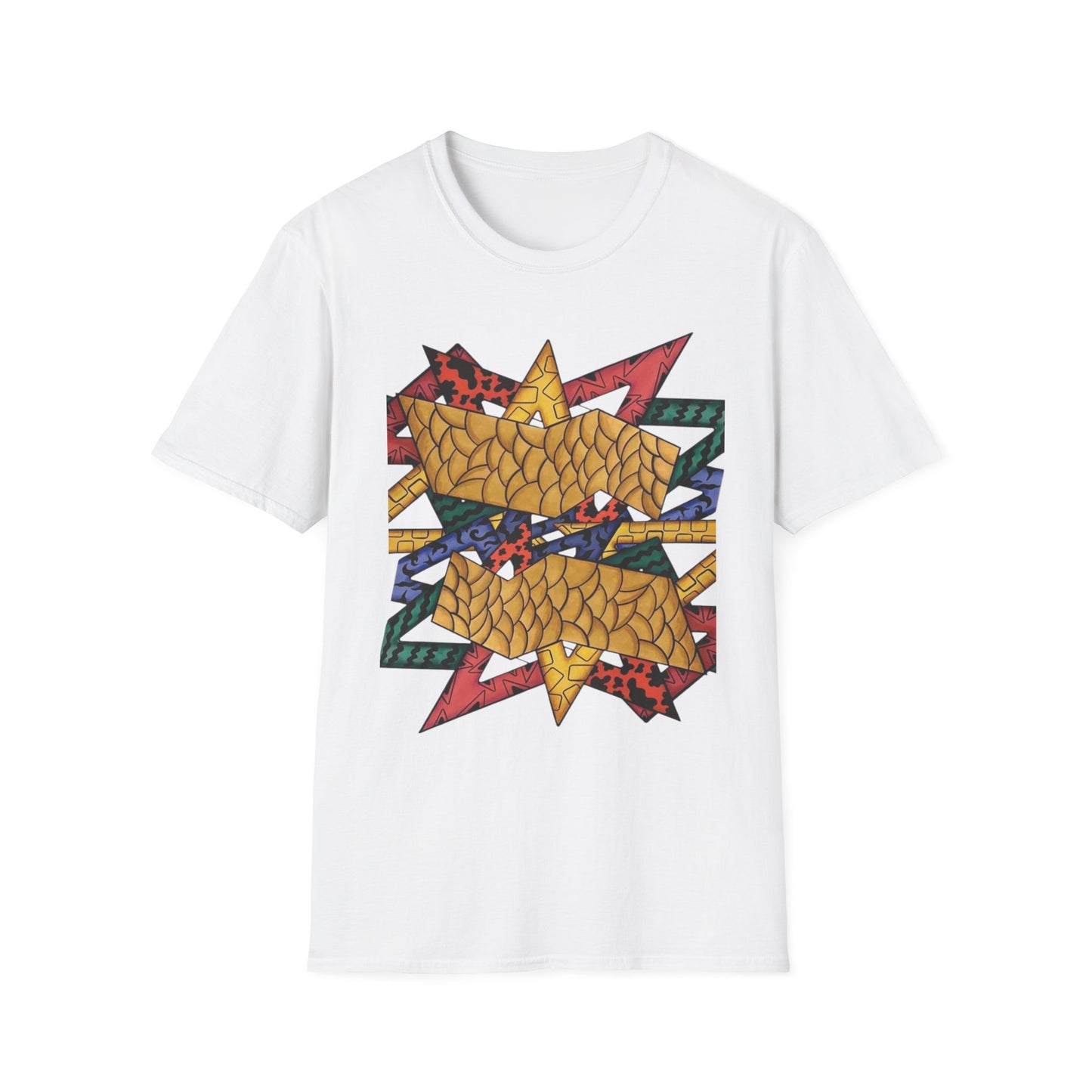 Abstract Art Unisex Softstyle T-Shirt - Colorful Graphic Tee for Creative Souls By @Almatar.art