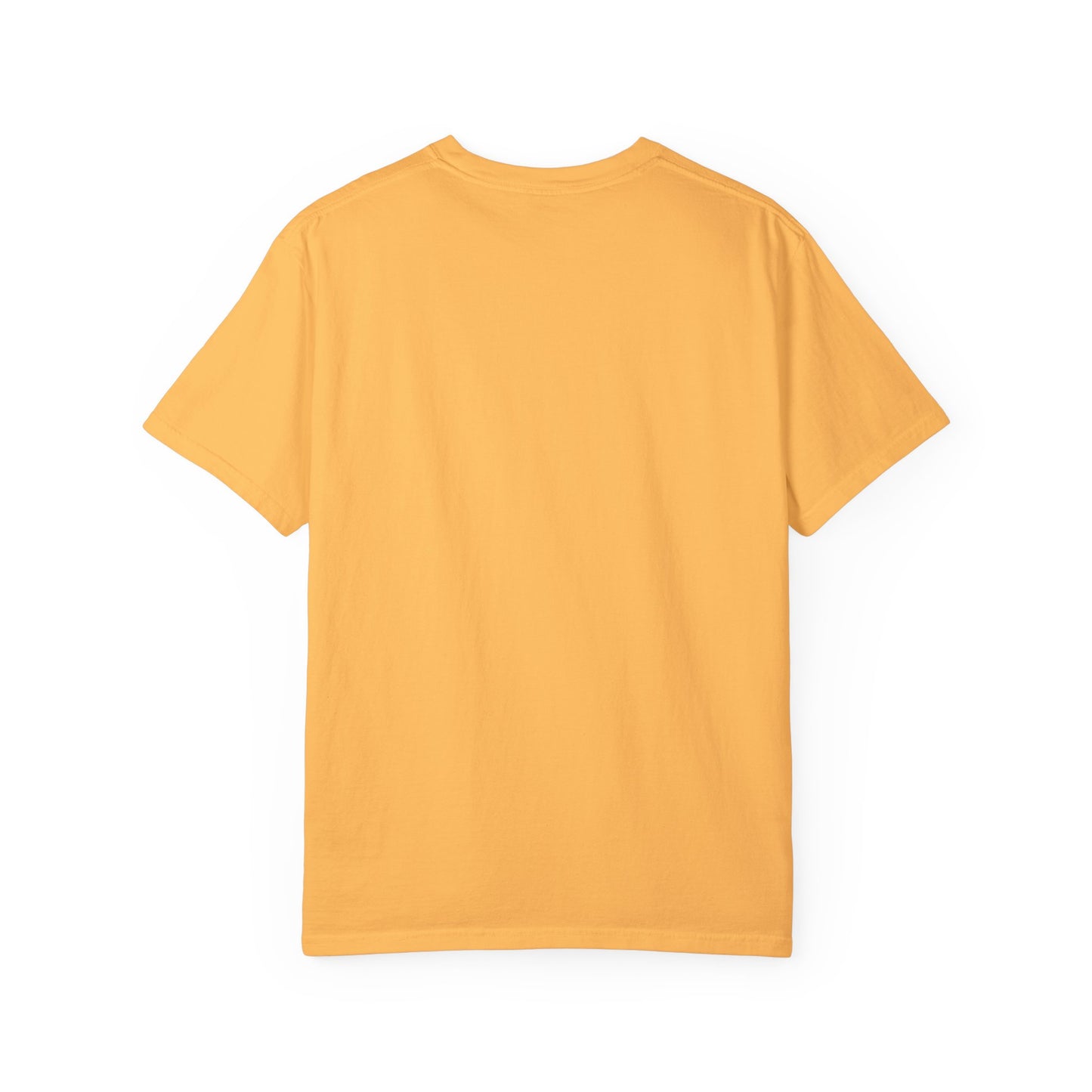 Flat lay of the Man On Mars Graphic T-Shirt on a rustic background, illustrating its eco-friendly organic cotton material and artistic prints.