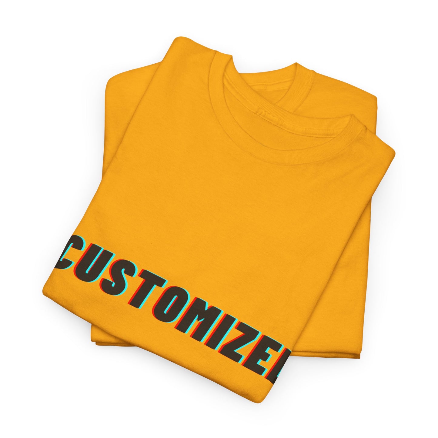 Detail shot of the fabric of the Personalized Unisex Heavy Cotton Tee, showcasing its soft and breathable organic cotton material.