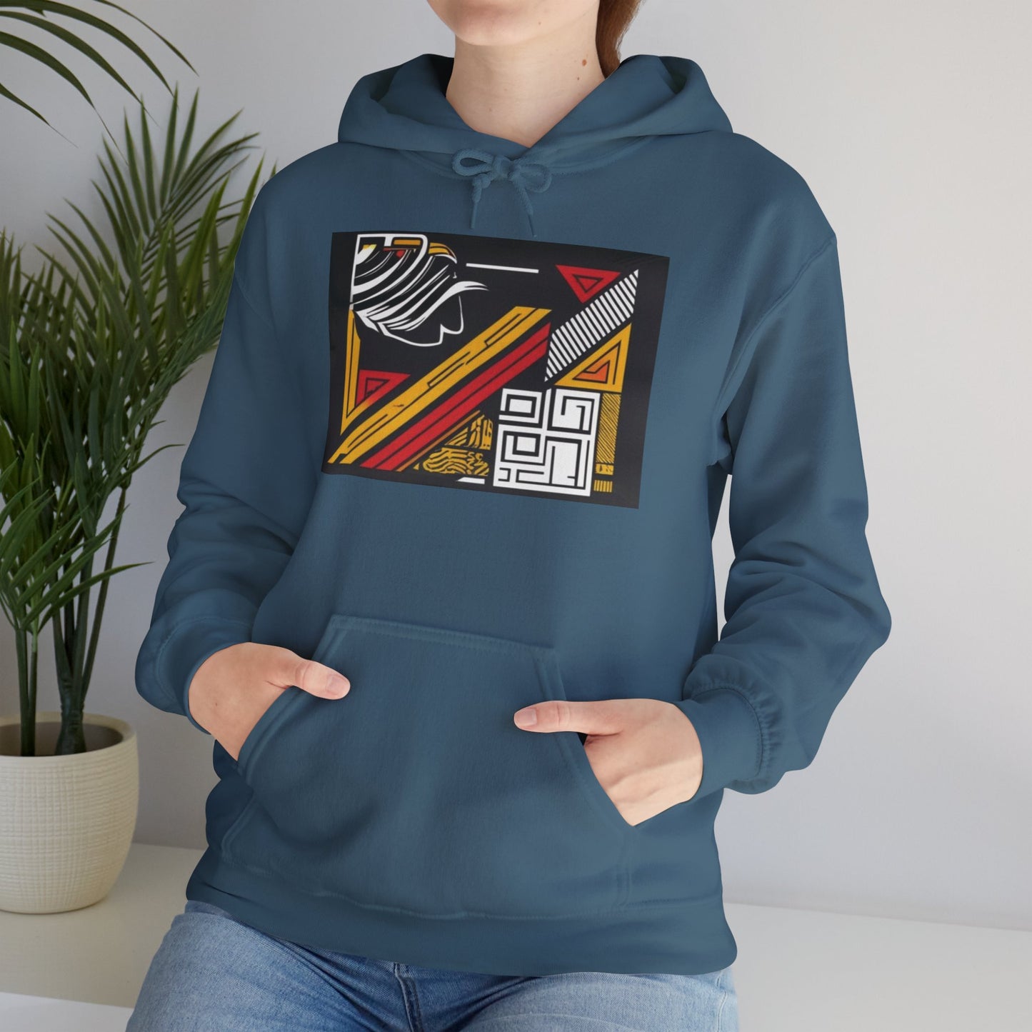 Vintage Aesthetic Oversized Boho Hoodie in natural light showcasing its organic cotton texture and bohemian design.