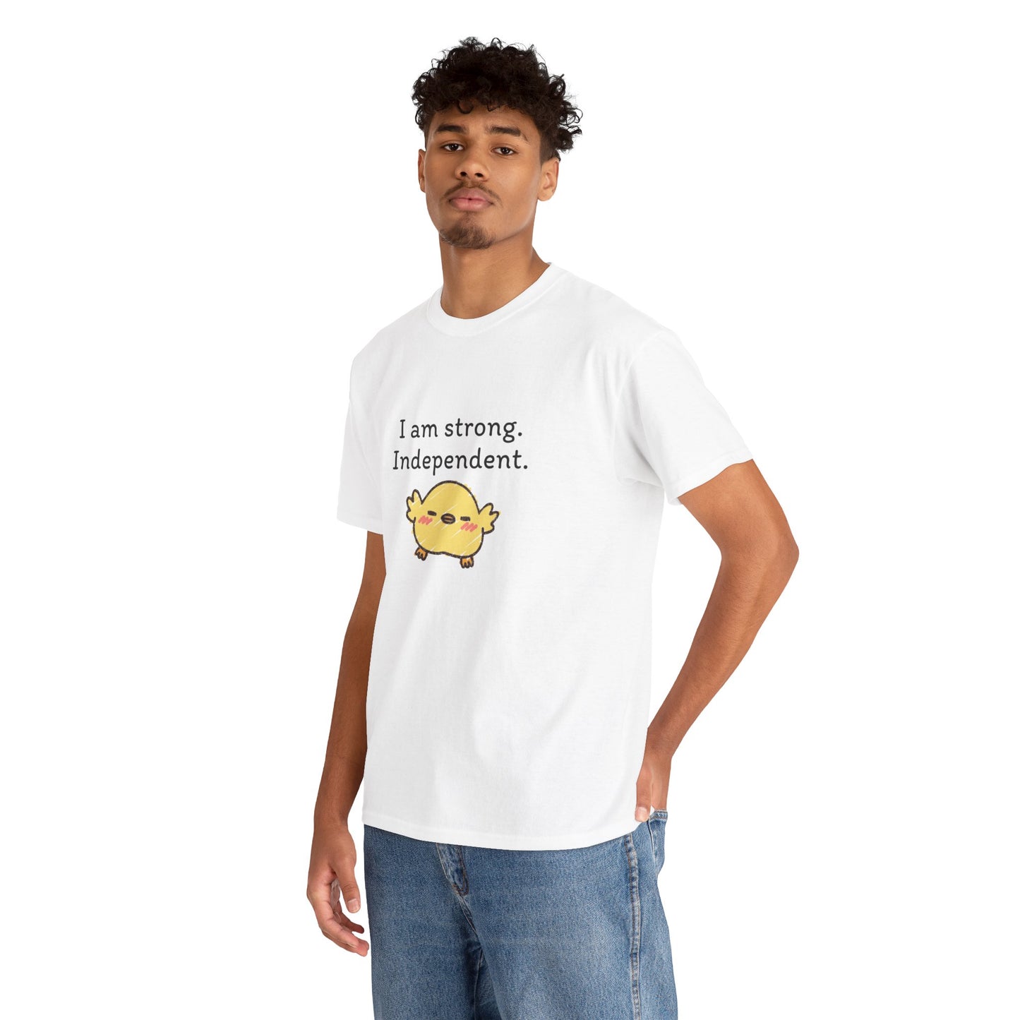 Empowering Chick Graphic Unisex Heavy Cotton Tee - "I am strong. Independent."
