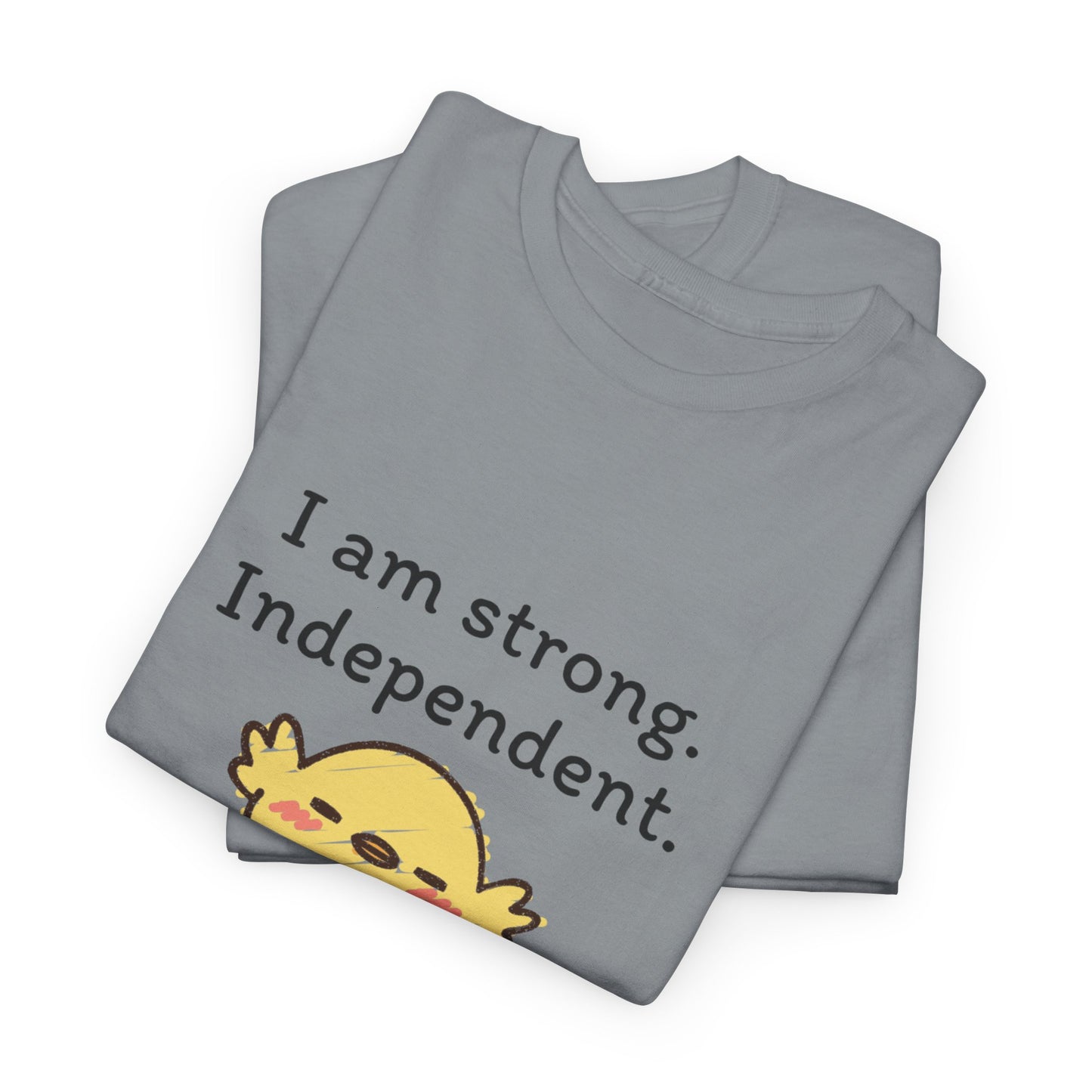 Empowering Chick Graphic Unisex Heavy Cotton Tee - "I am strong. Independent."