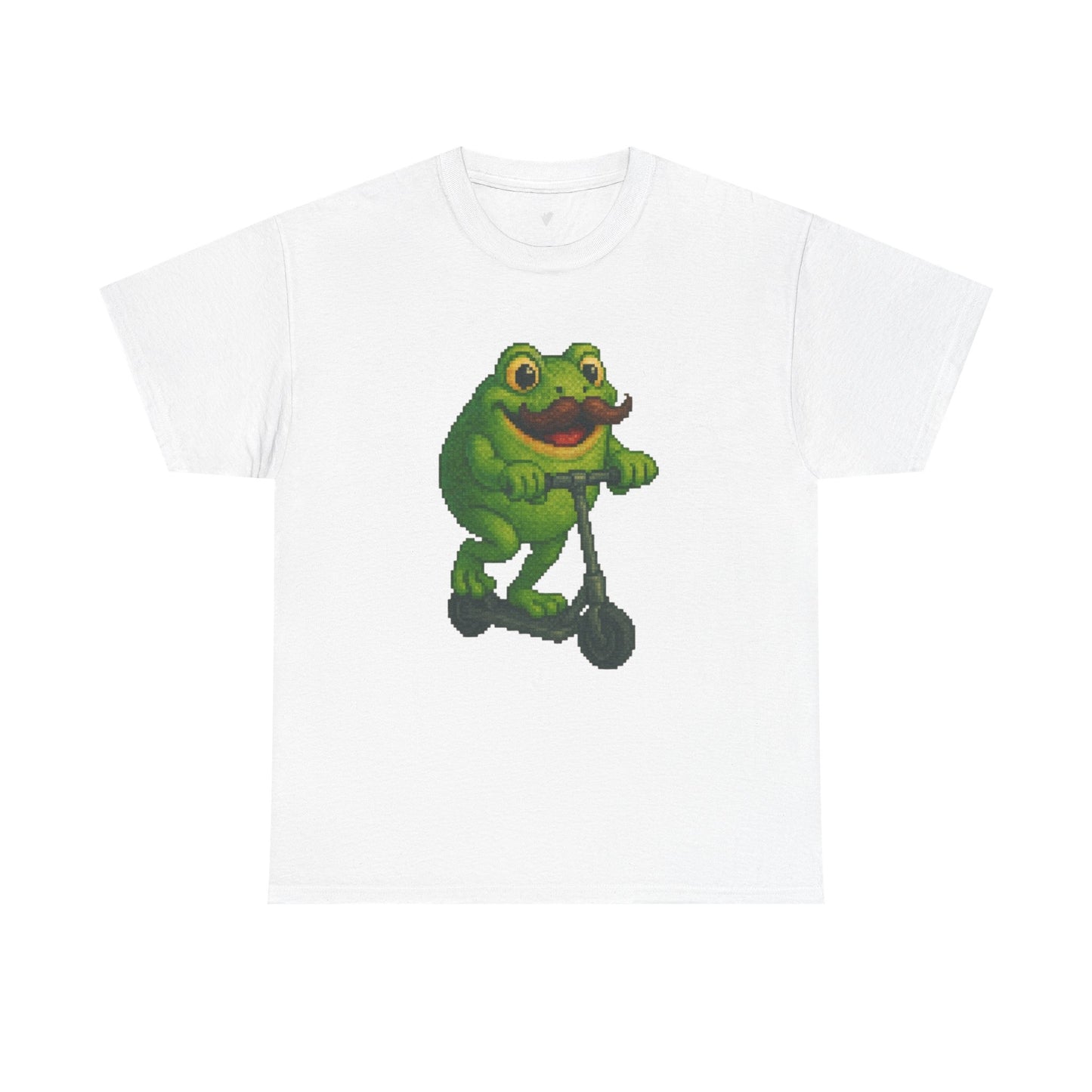 Fun Frog Scooter Tee - Unisex Heavy Cotton T-Shirt, Cute Animal Shirt, Gift for Kids & Teens, Funny Graphic Tee, Summer Wear