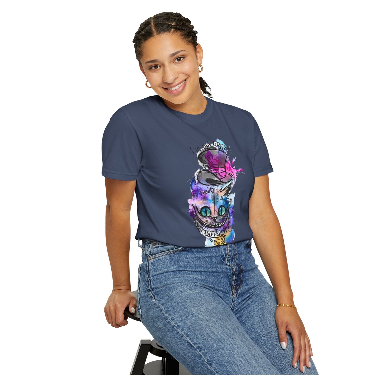 Personalized Cat With A Hat Country Music Graphic T-Shirt, showcasing vibrant design on eco-friendly organic cotton.