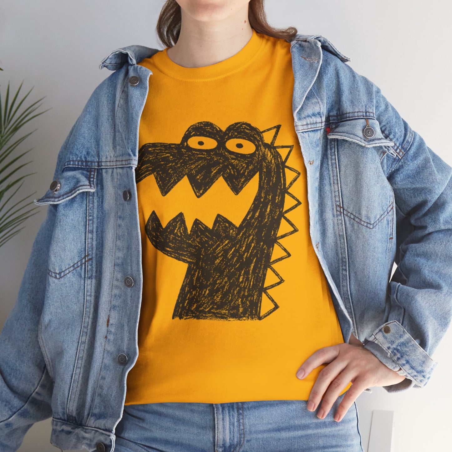 Dinosaur Graphic Tee, Unisex Cotton Shirt, Fun Casual Wear, Cute Monster Top, Gift for Kids and Teens, Birthday Celebration
