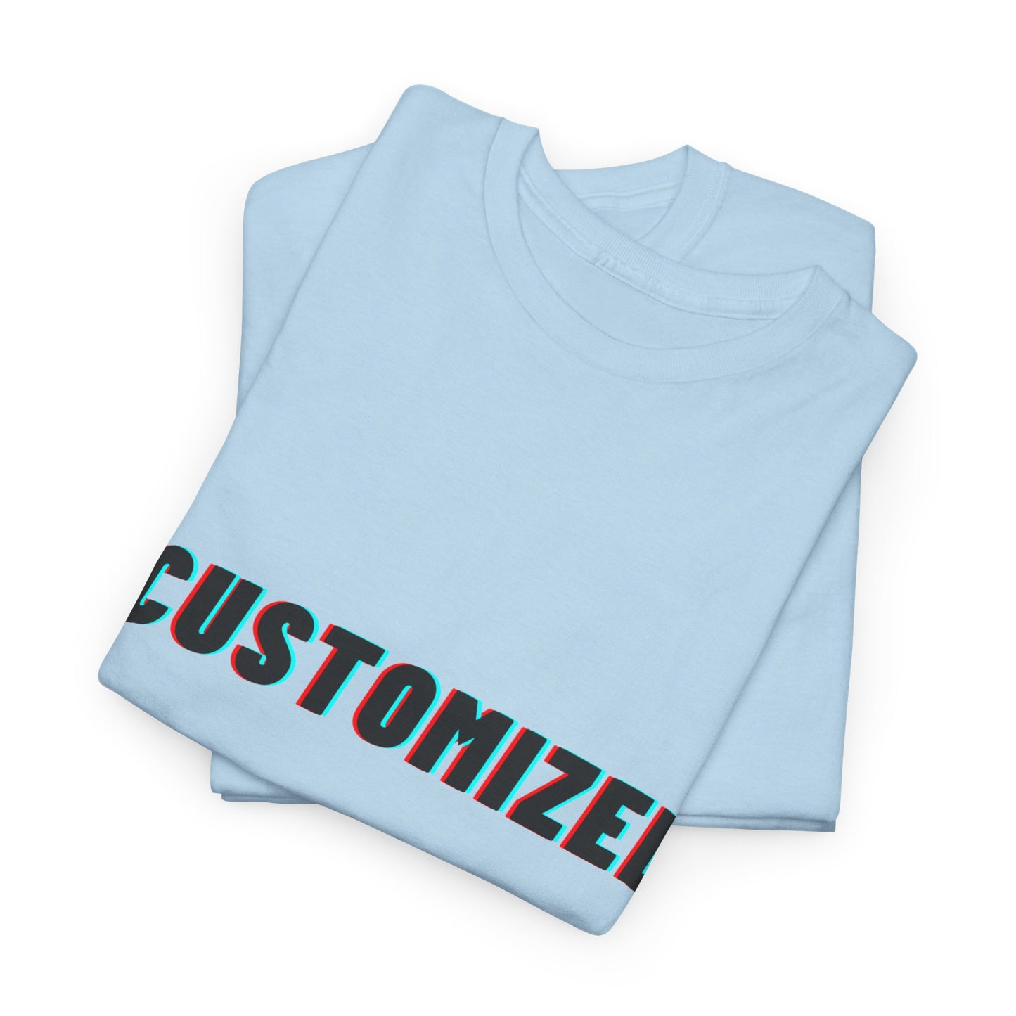 Close-up of the soft fabric of the Personalized Unisex Heavy Cotton Tee - Eco-Friendly, Comfortable, Custom Graphic Wear.