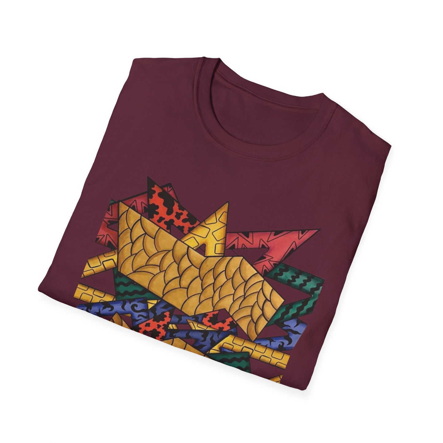 Abstract Art Unisex Softstyle T-Shirt - Colorful Graphic Tee for Creative Souls By @Almatar.art