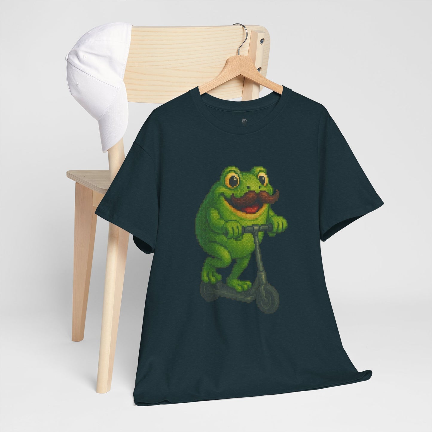 Fun Frog Scooter Tee - Unisex Heavy Cotton T-Shirt, Cute Animal Shirt, Gift for Kids & Teens, Funny Graphic Tee, Summer Wear