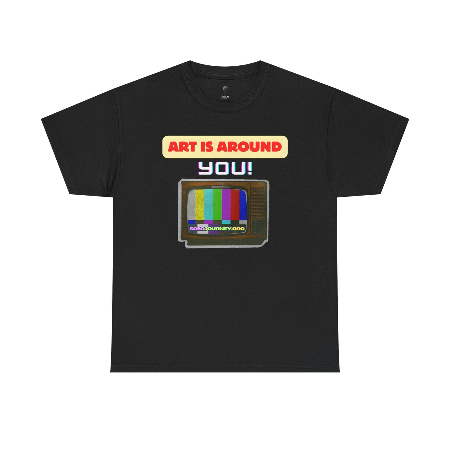 Retro Art Unisex Heavy Cotton Tee - Fun and Colorful Graphic T-Shirt for Art Lovers, Gift for Artists, Casual Wear, Art Inspired Apparel