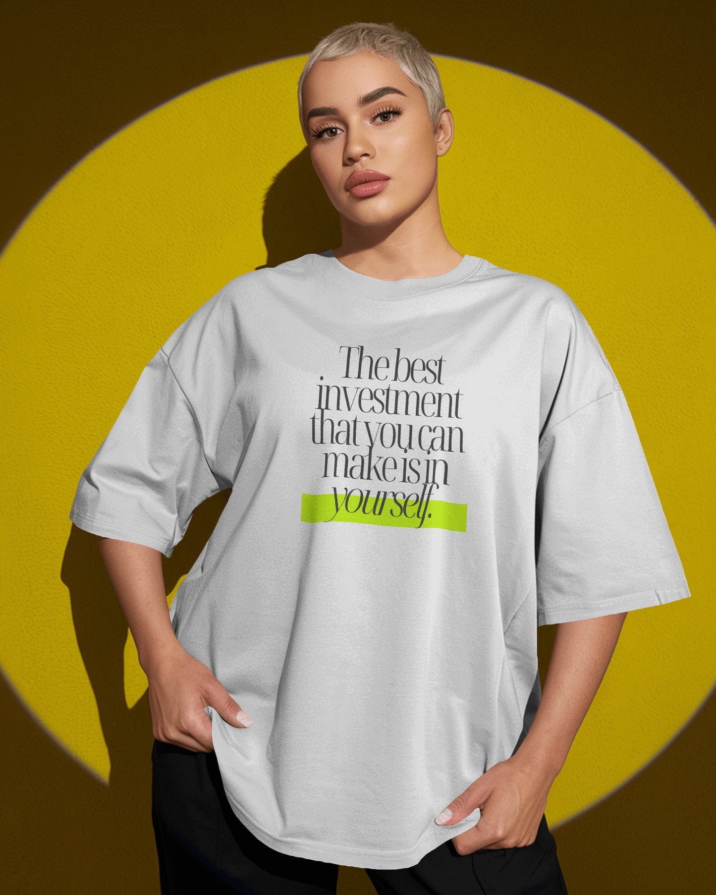 The best investment is yourself - Vintage Aesthetic Outfit Pullover, Oversized Boho Tshirt 05