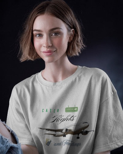 Catch flights .. and feelings! - Meme Funny Country Music Crewneck, Vintage Aesthetic Outfit Pullover, Oversized Boho Tshirt 29