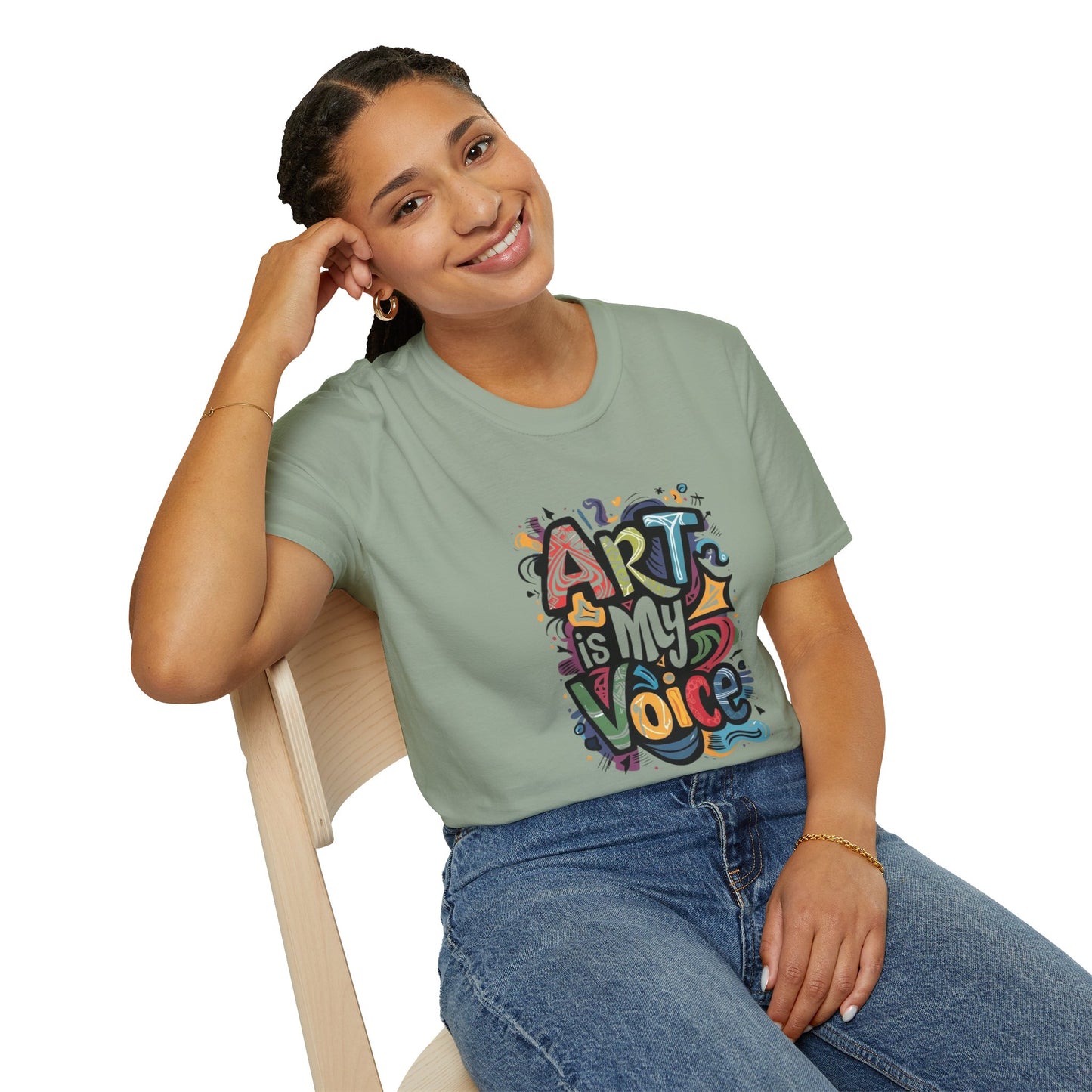 Expressive Art Is My Voice - Unisex Sustainable Graphic T-Shirt