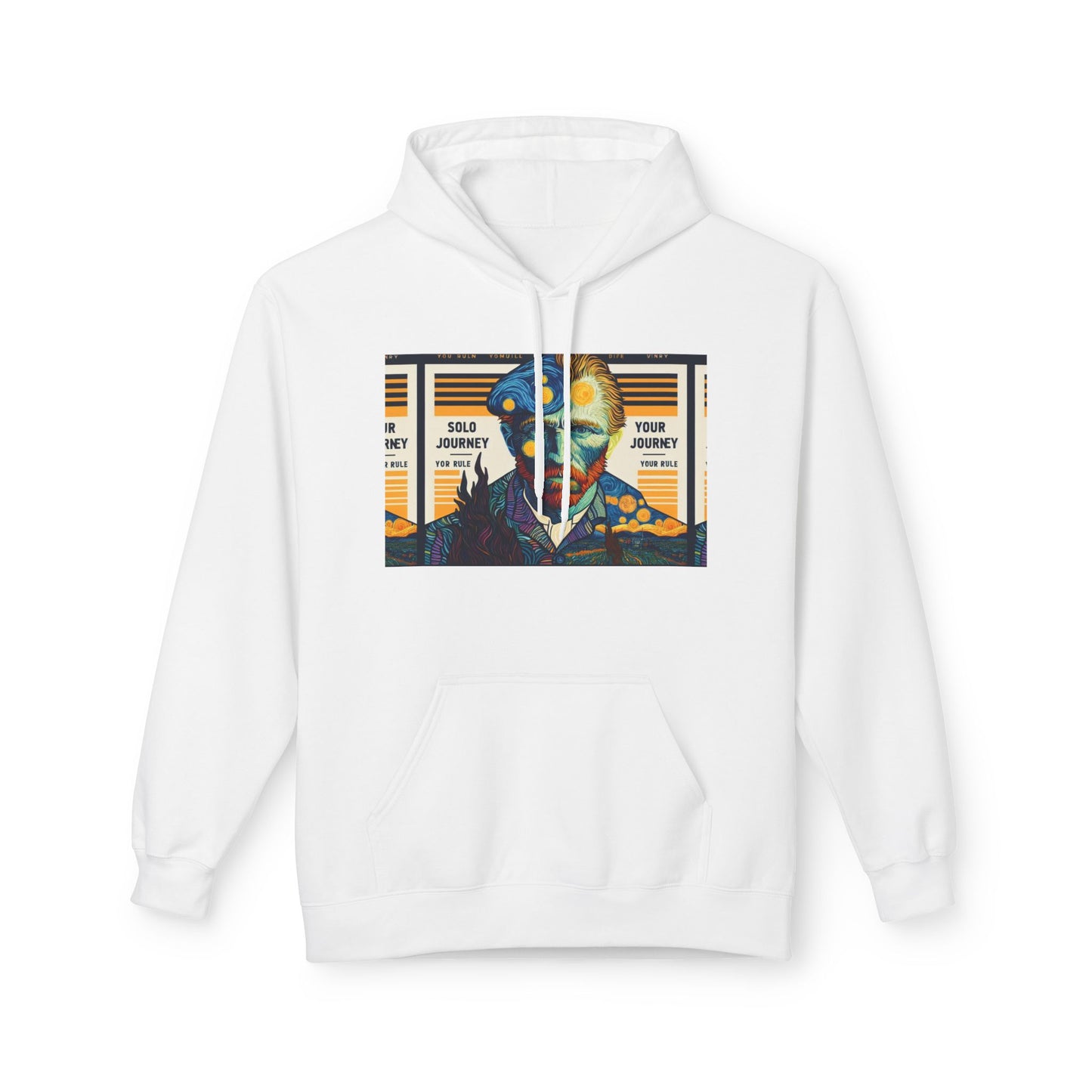 Close-up of the vibrant artwork on the Van Gogh AI Graphic Western Rodeo Sweatshirt, highlighting its unique artistic design.