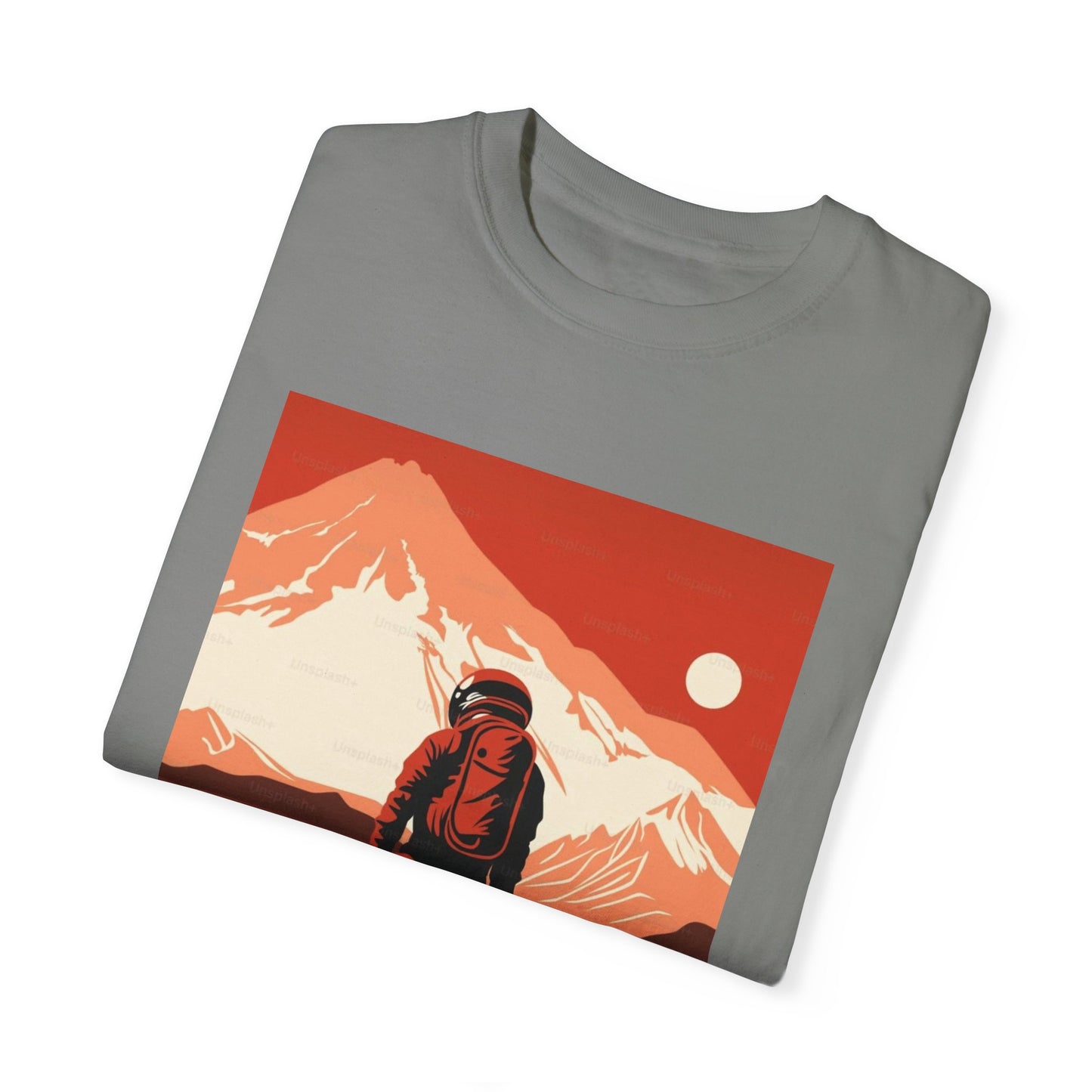 Man On Mars Graphic T-Shirt featuring unique artistic prints, made from eco-friendly organic cotton, perfect for casual and festival wear.