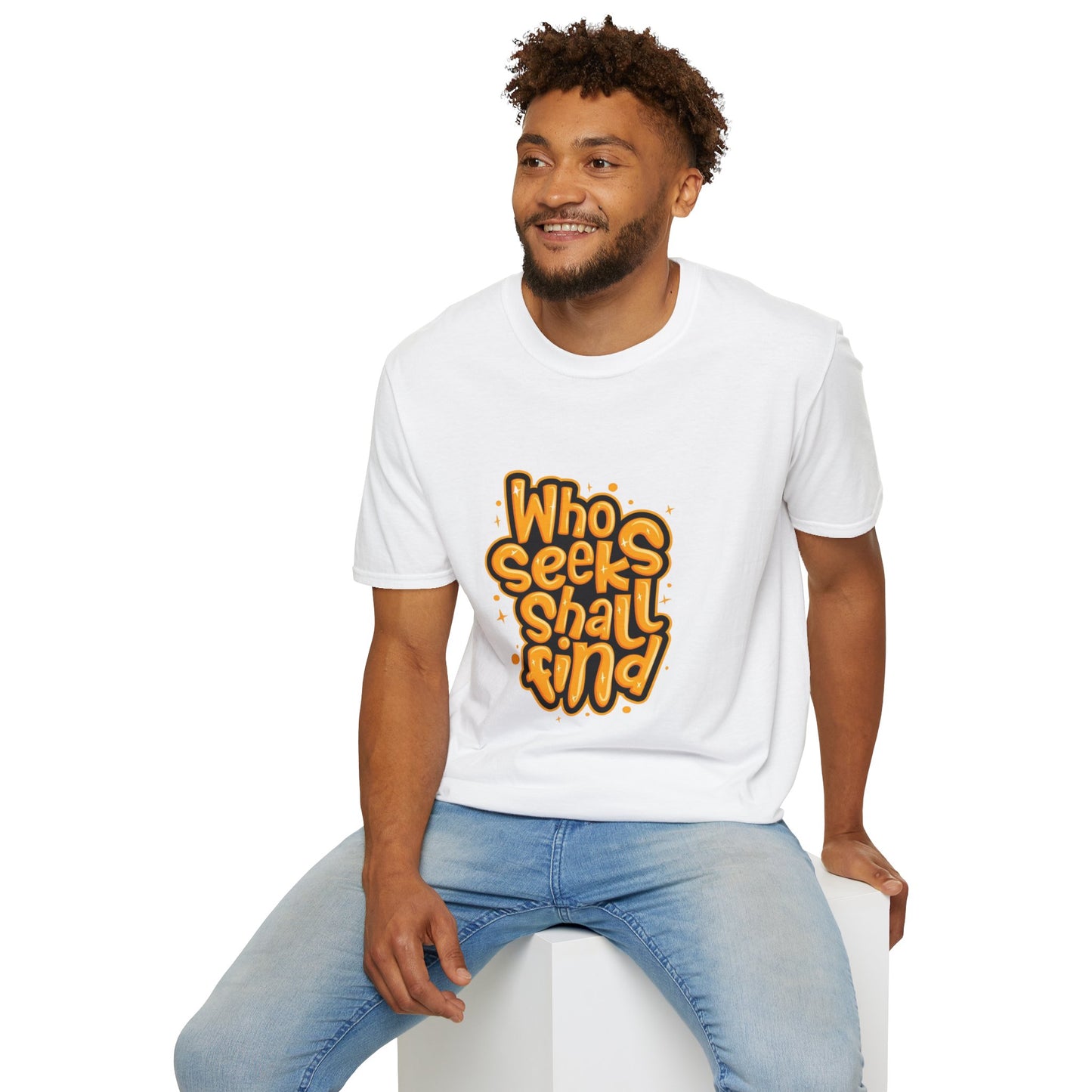 Close-up of the Unisex Organic Cotton Softstyle T-Shirt fabric, emphasizing the soft texture and eco-friendly materials used in its construction.