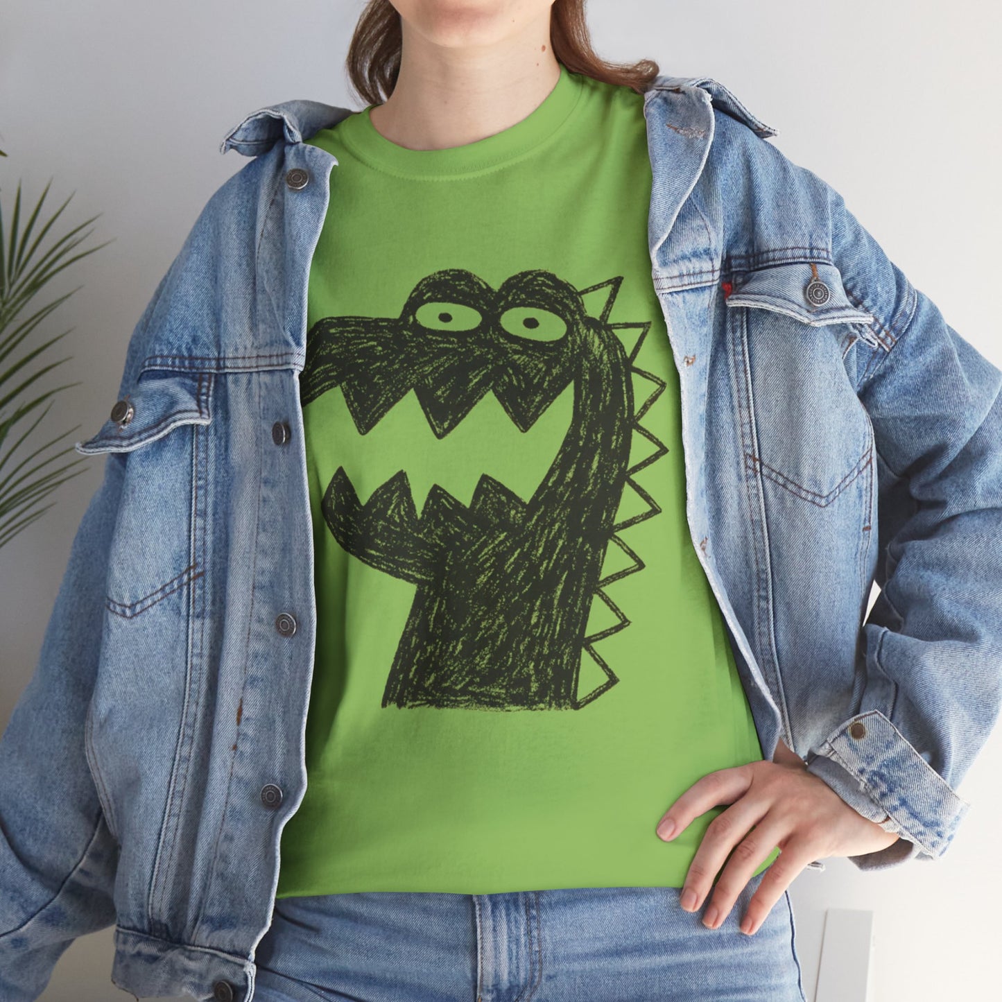 Dinosaur Graphic Tee, Unisex Cotton Shirt, Fun Casual Wear, Cute Monster Top, Gift for Kids and Teens, Birthday Celebration