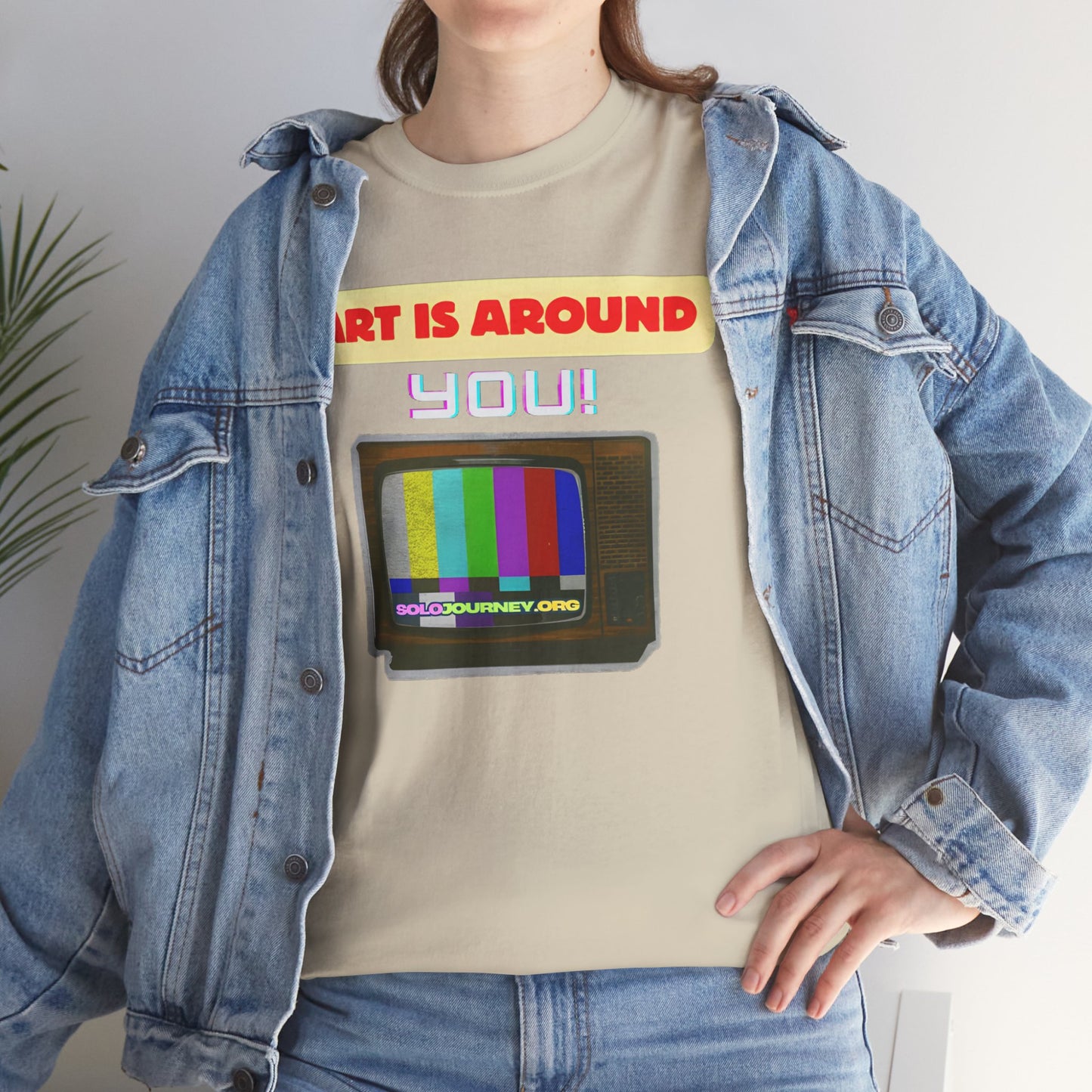 Retro Art Unisex Heavy Cotton Tee - Fun and Colorful Graphic T-Shirt for Art Lovers, Gift for Artists, Casual Wear, Art Inspired Apparel