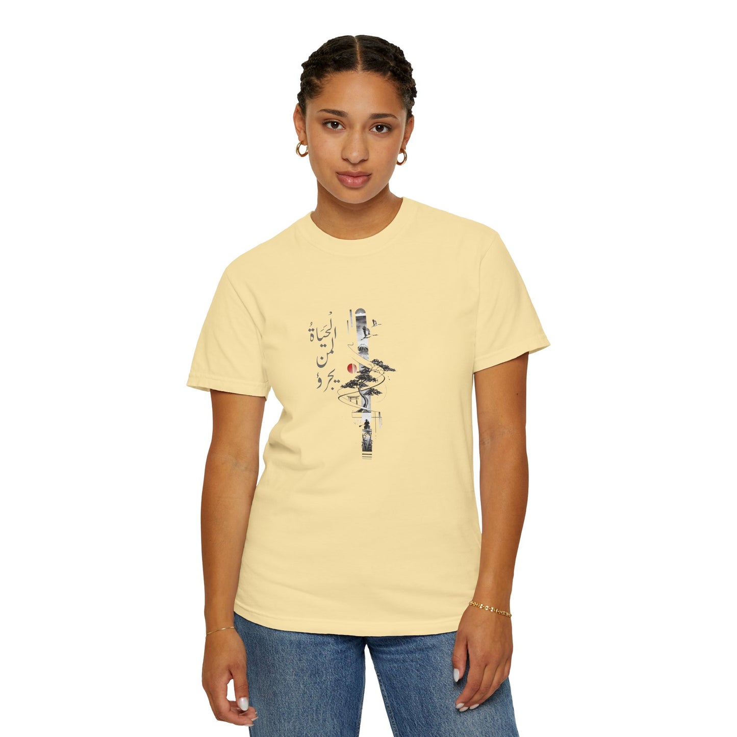 Japanese Art "Life is for those who dare" - Vintage Aesthetic Outfit Pullover, Oversized Boho Tshirt 30