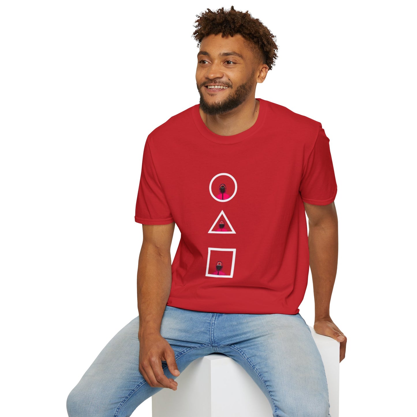 Person wearing the Unisex Softstyle T-Shirt - Eco-Friendly 100% Cotton during a festival, highlighting its versatile design.