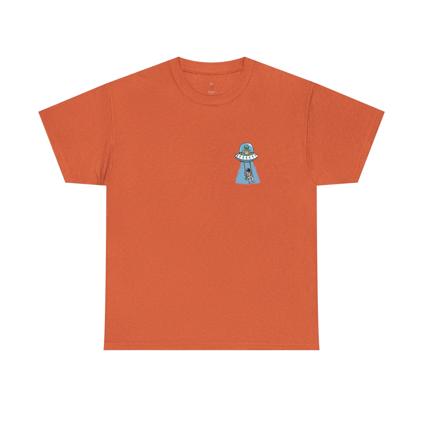UFO Dancing in Space - Whimsical Unisex Heavy Cotton Tee with Playful Design