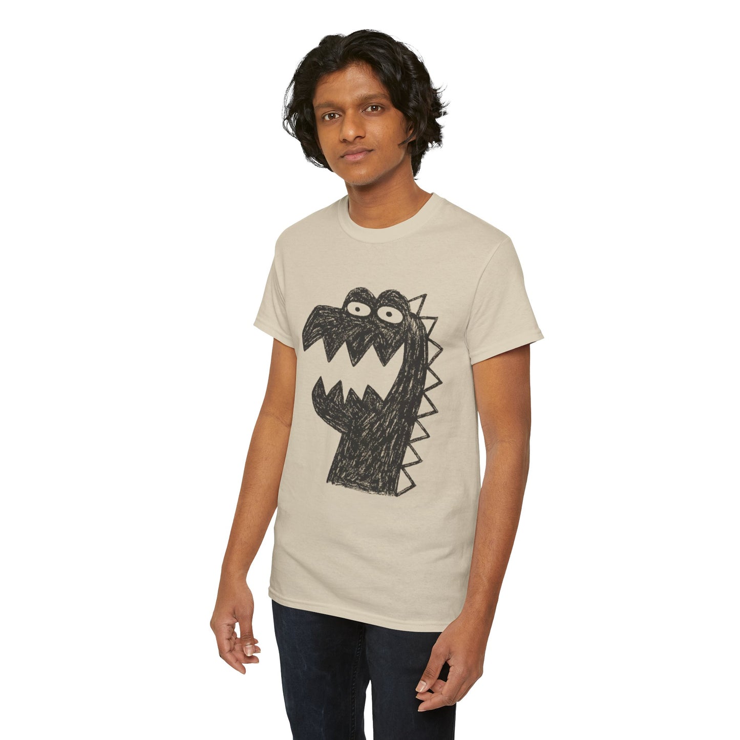Dinosaur Graphic Tee, Unisex Cotton Shirt, Fun Casual Wear, Cute Monster Top, Gift for Kids and Teens, Birthday Celebration