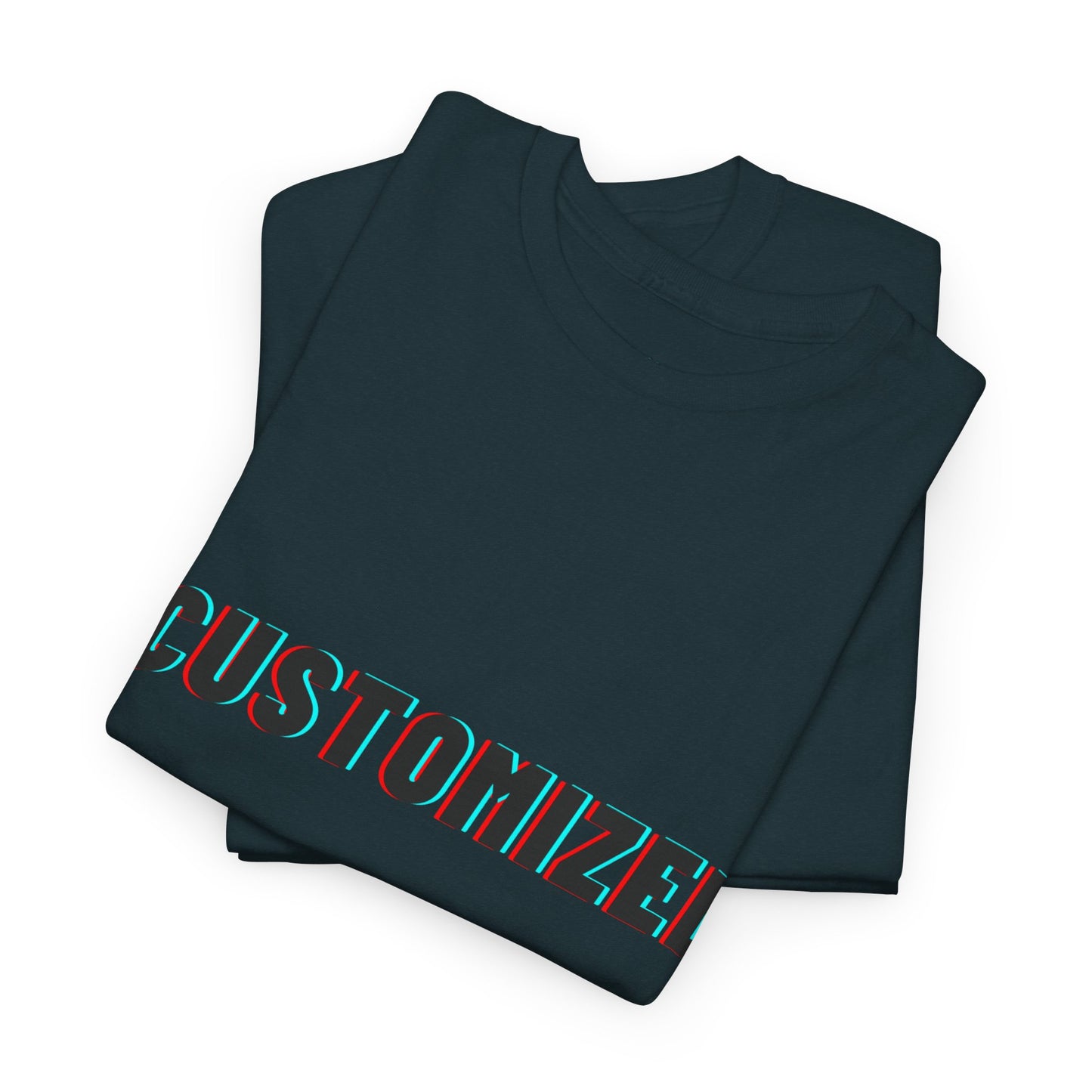 Detail shot of the fabric texture of the Personalized Unisex Heavy Cotton Tee - Eco-Friendly, Comfortable, Custom Graphic Wear.
