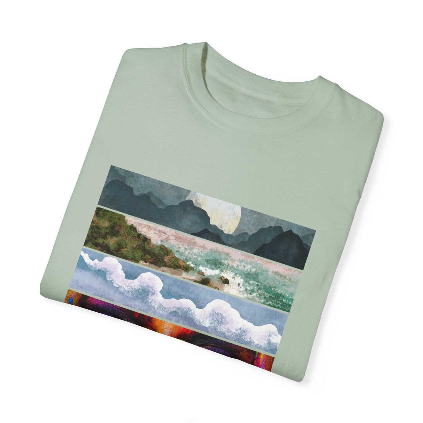 Vintage Aesthetic Oversized Boho T-Shirt 07 in an outdoor setting, showcasing its eco-friendly organic cotton fabric.