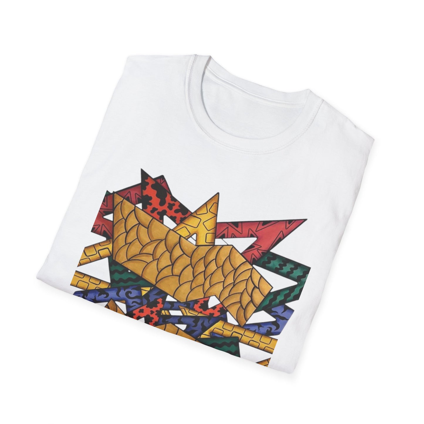Abstract Art Unisex Softstyle T-Shirt - Colorful Graphic Tee for Creative Souls By @Almatar.art