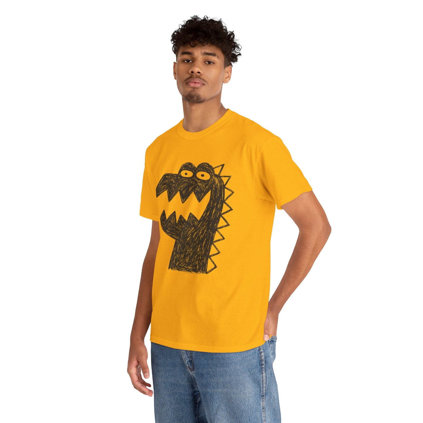 Dinosaur Graphic Tee, Unisex Cotton Shirt, Fun Casual Wear, Cute Monster Top, Gift for Kids and Teens, Birthday Celebration
