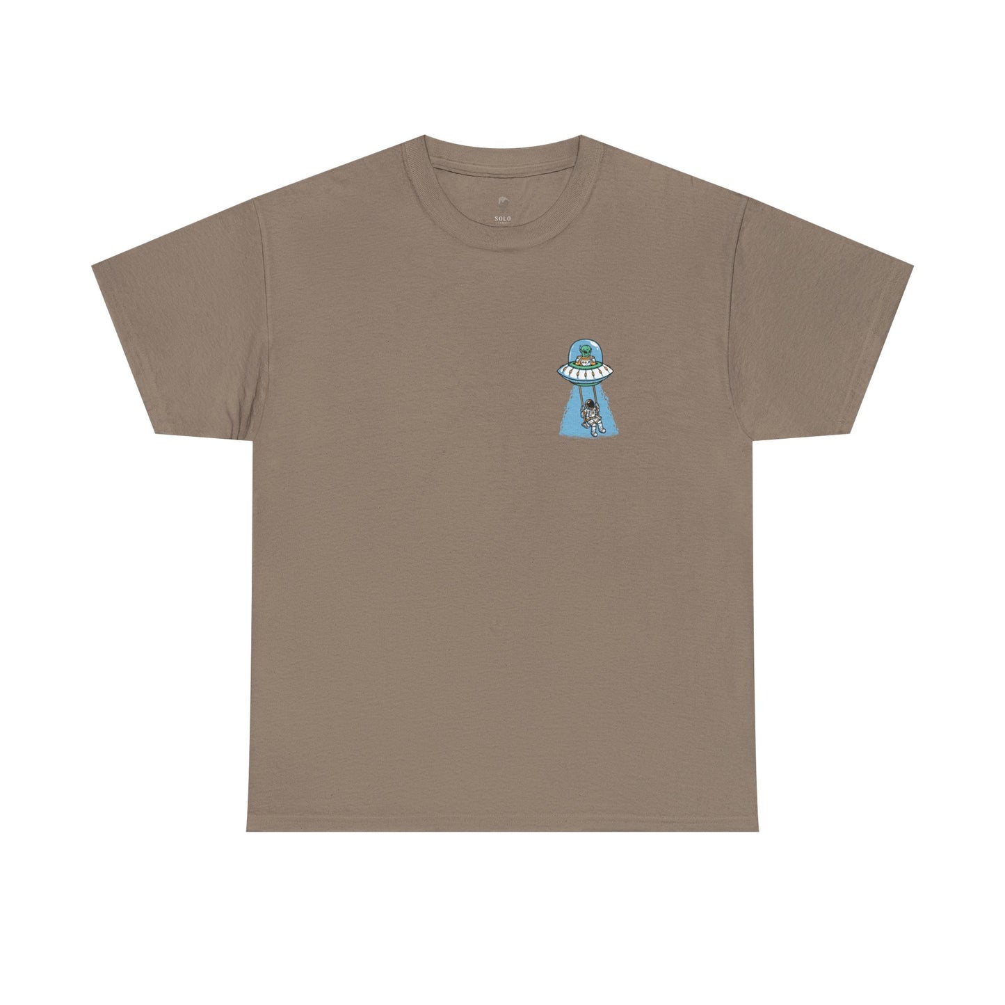UFO Dancing in Space - Whimsical Unisex Heavy Cotton Tee with Playful Design