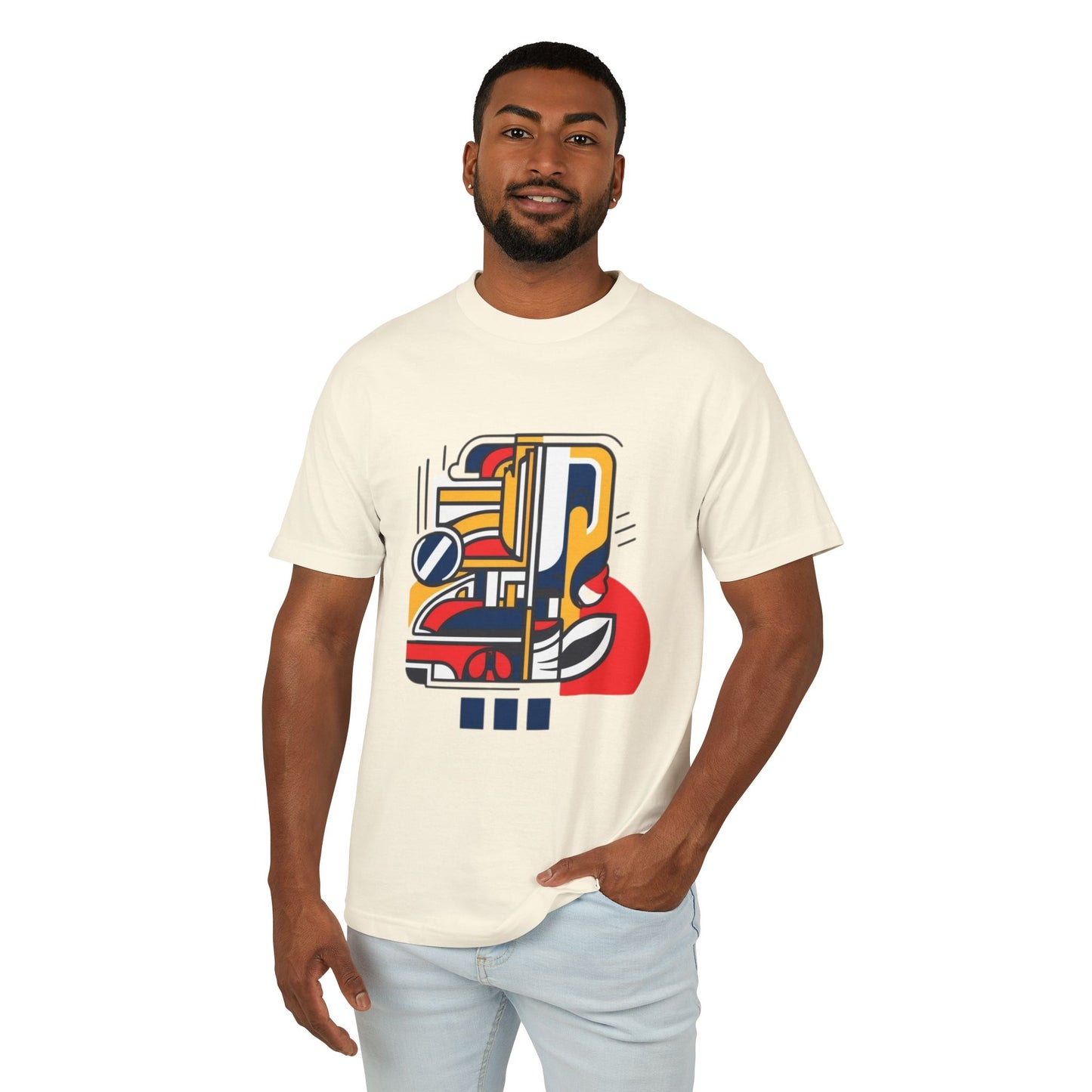 Rick And Morty Futuristic Hub T-Shirt - Unisex 100% Organic Cotton Heavyweight Tee featuring bold graphic design, perfect for fans of the series.