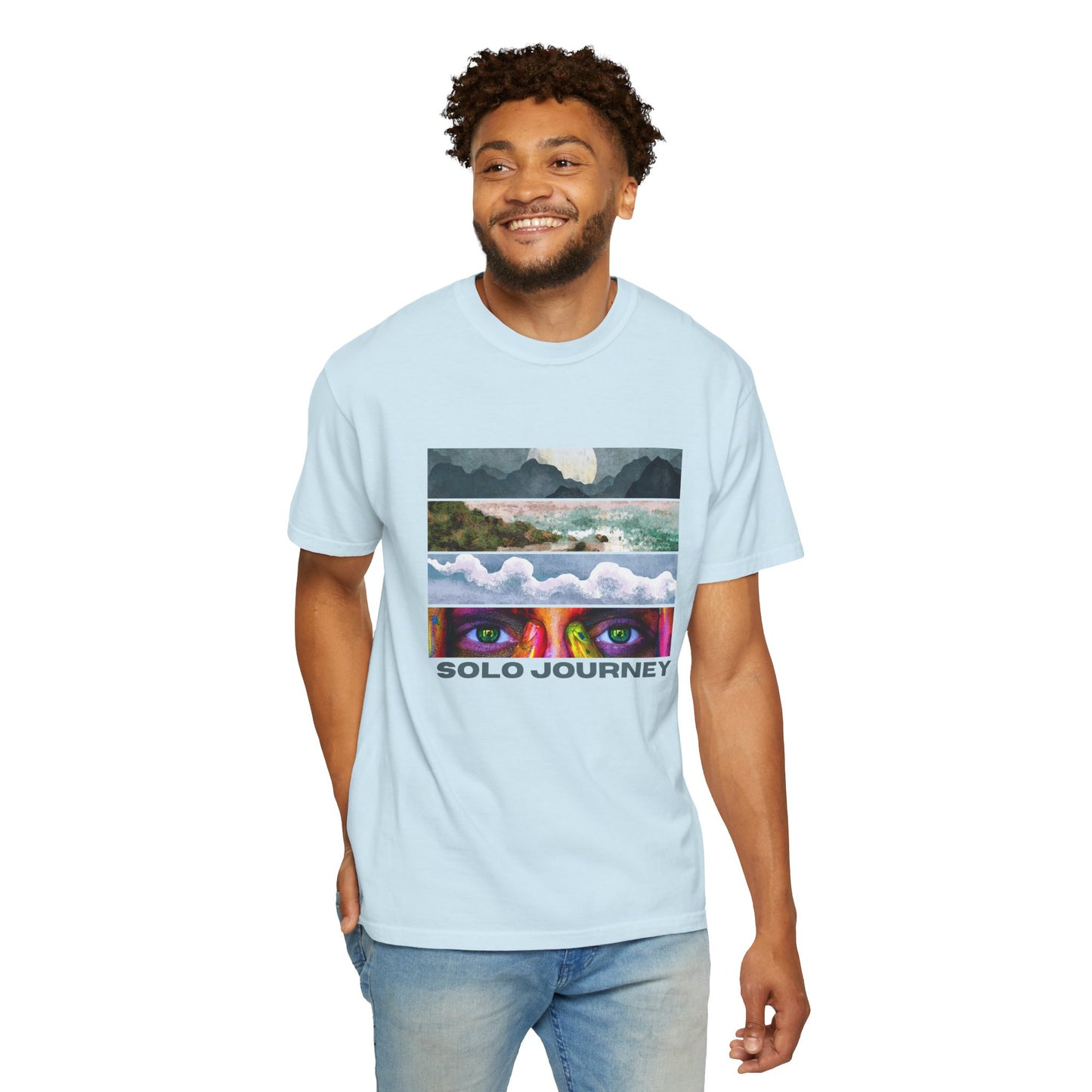 Close-up of Vintage Aesthetic Oversized Boho T-Shirt 07 - Eco-Friendly Organic Cotton Tee fabric highlighting the soft organic cotton texture.
