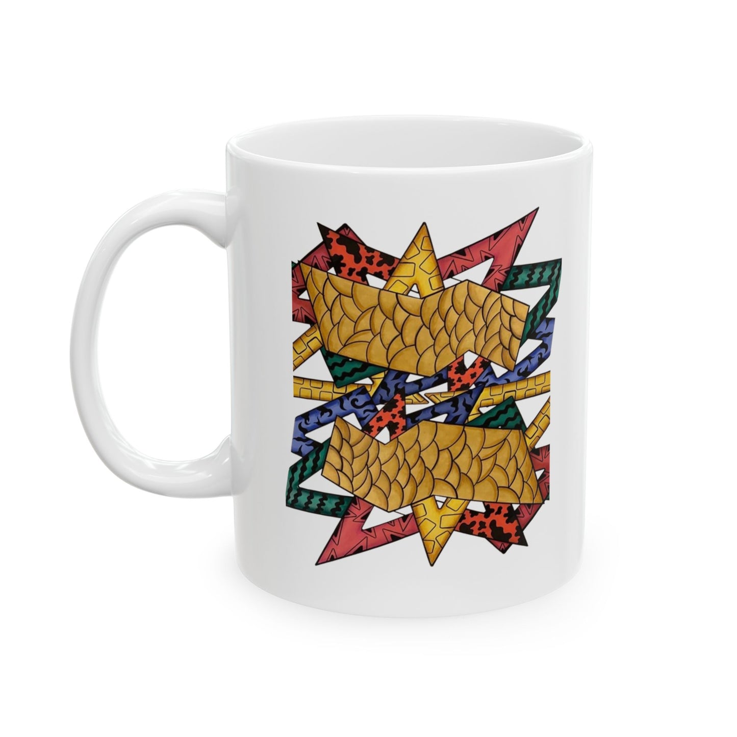 Colorful Geometric Ceramic Mug - Perfect for Coffee Lovers and Gifting by @almatar.art