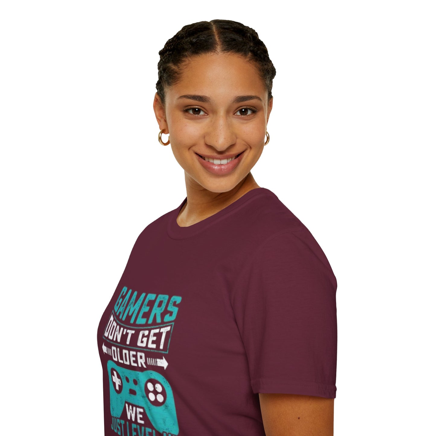 Unisex Organic Cotton Softstyle T-Shirt - Eco-Friendly, Comfortable, Stylish Casual Tee in a vibrant color on a hanger.
