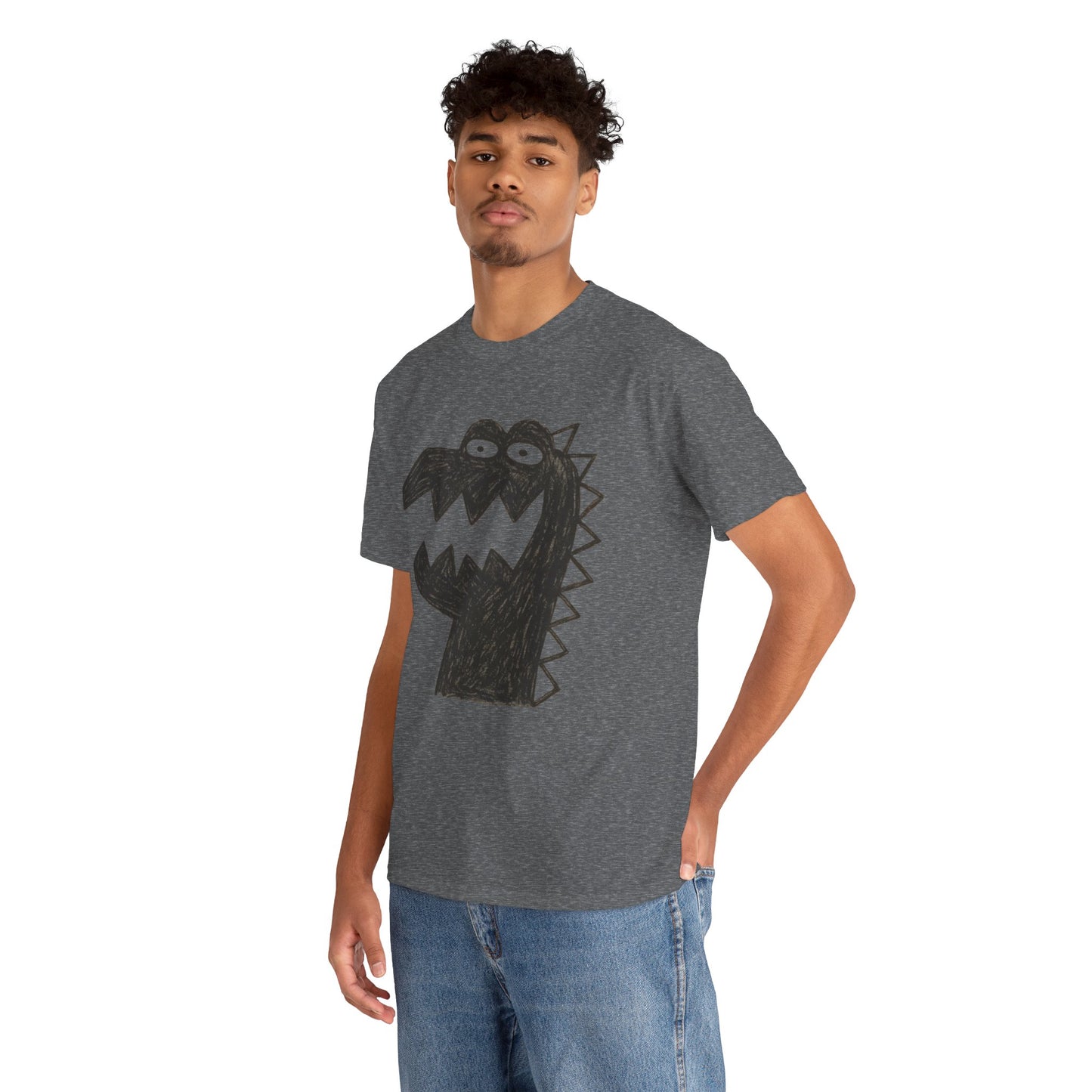 Dinosaur Graphic Tee, Unisex Cotton Shirt, Fun Casual Wear, Cute Monster Top, Gift for Kids and Teens, Birthday Celebration