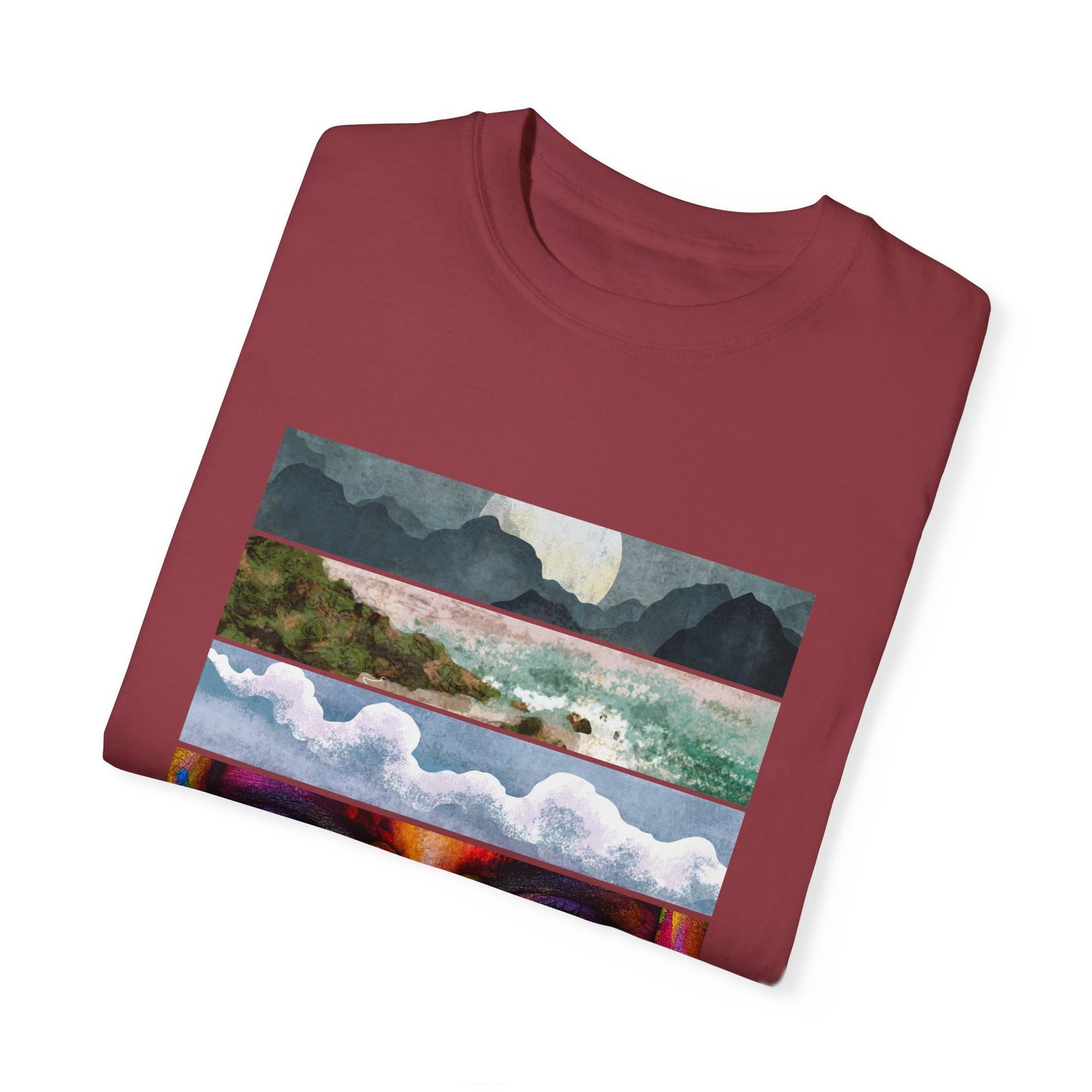 Vintage Aesthetic Oversized Boho T-Shirt 07 - Eco-Friendly Organic Cotton Tee in a stylish flat lay exposing the hand-drawn graphic design.
