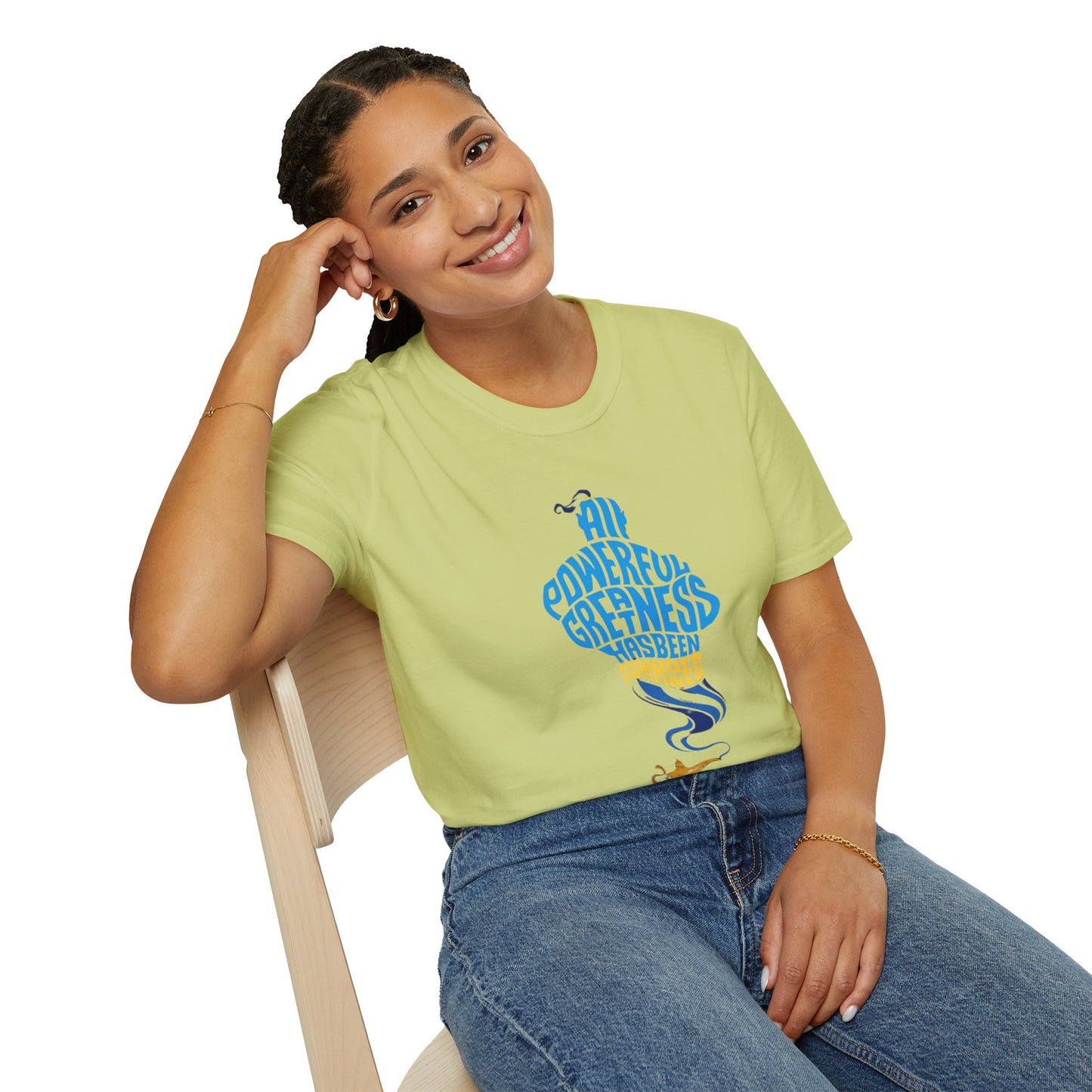 All Powerful Greatness Genie in a Bottle - Unisex Softstyle T-Shirt Art