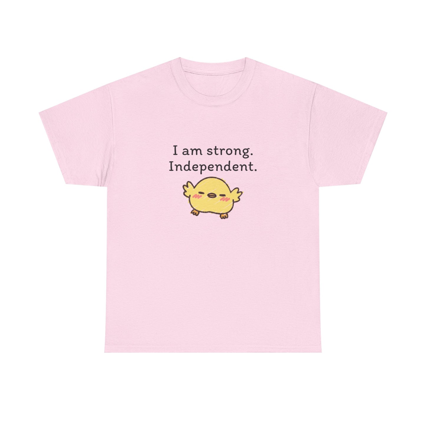 Empowering Chick Graphic Unisex Heavy Cotton Tee - "I am strong. Independent."