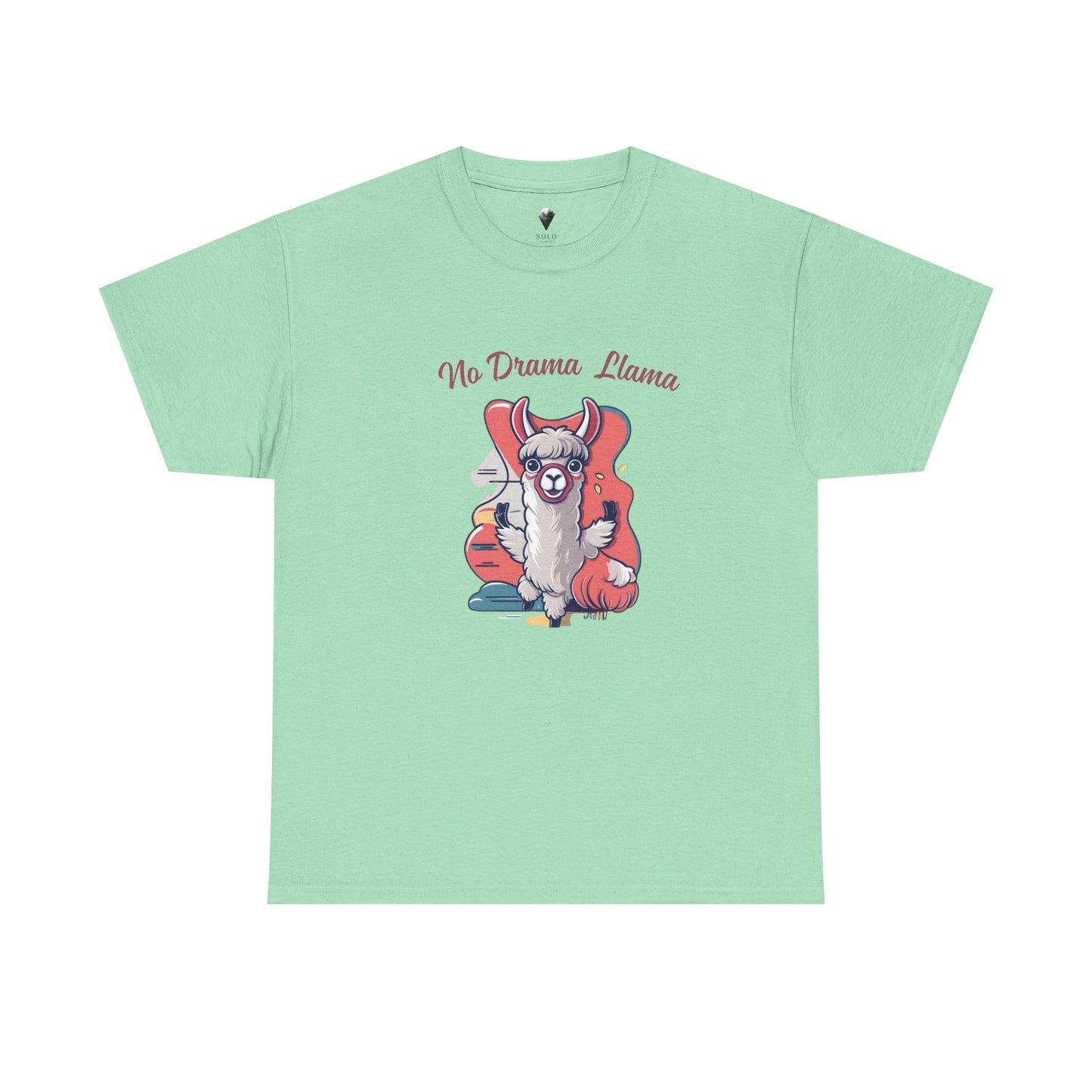 No Drama Llama Unisex Heavy Cotton Tee - Fun Graphic Tee for Casual Wear