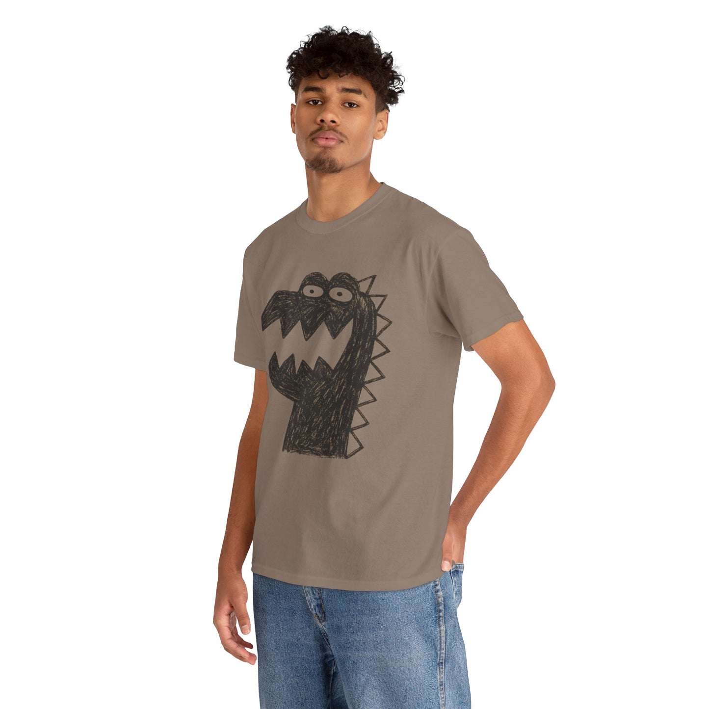 Dinosaur Graphic Tee, Unisex Cotton Shirt, Fun Casual Wear, Cute Monster Top, Gift for Kids and Teens, Birthday Celebration