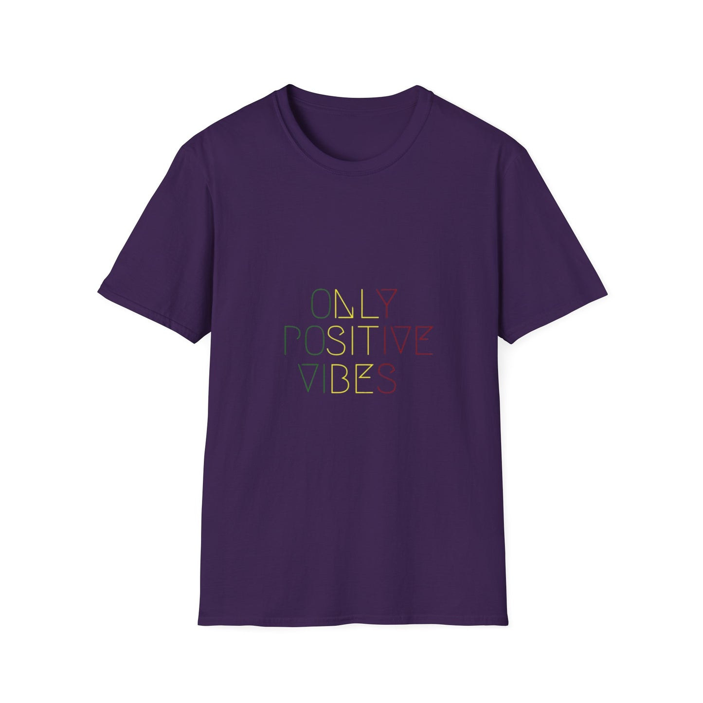 Positive Vibes Unisex Softstyle T-Shirt in eco-friendly organic cotton, showcasing lightweight and breathable fabric.
