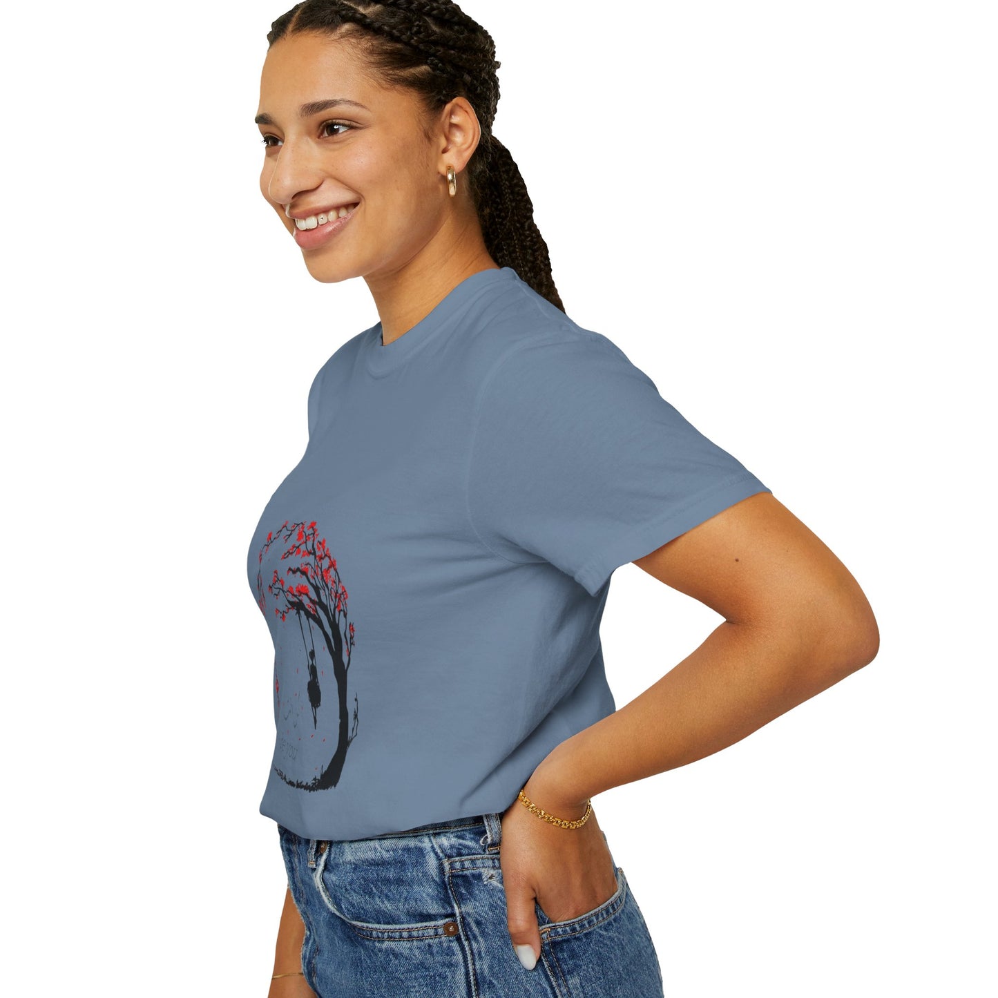 Cherry Blossom Unisex T-Shirt featuring a unique graphic design made of 100% organic cotton, ideal for sustainable fashion.