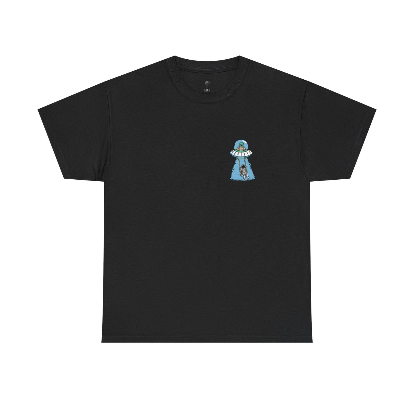 UFO Dancing in Space - Whimsical Unisex Heavy Cotton Tee with Playful Design