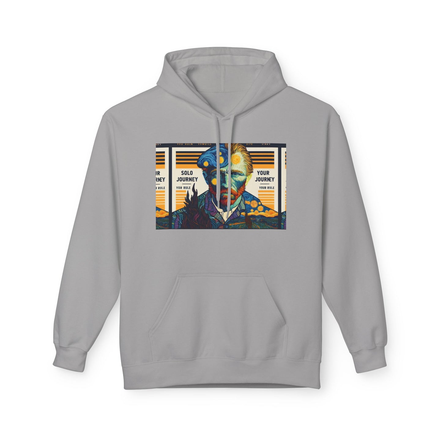 Back view of the oversized Van Gogh AI Graphic Western Rodeo Sweatshirt featuring a relaxed fit ideal for comfort.