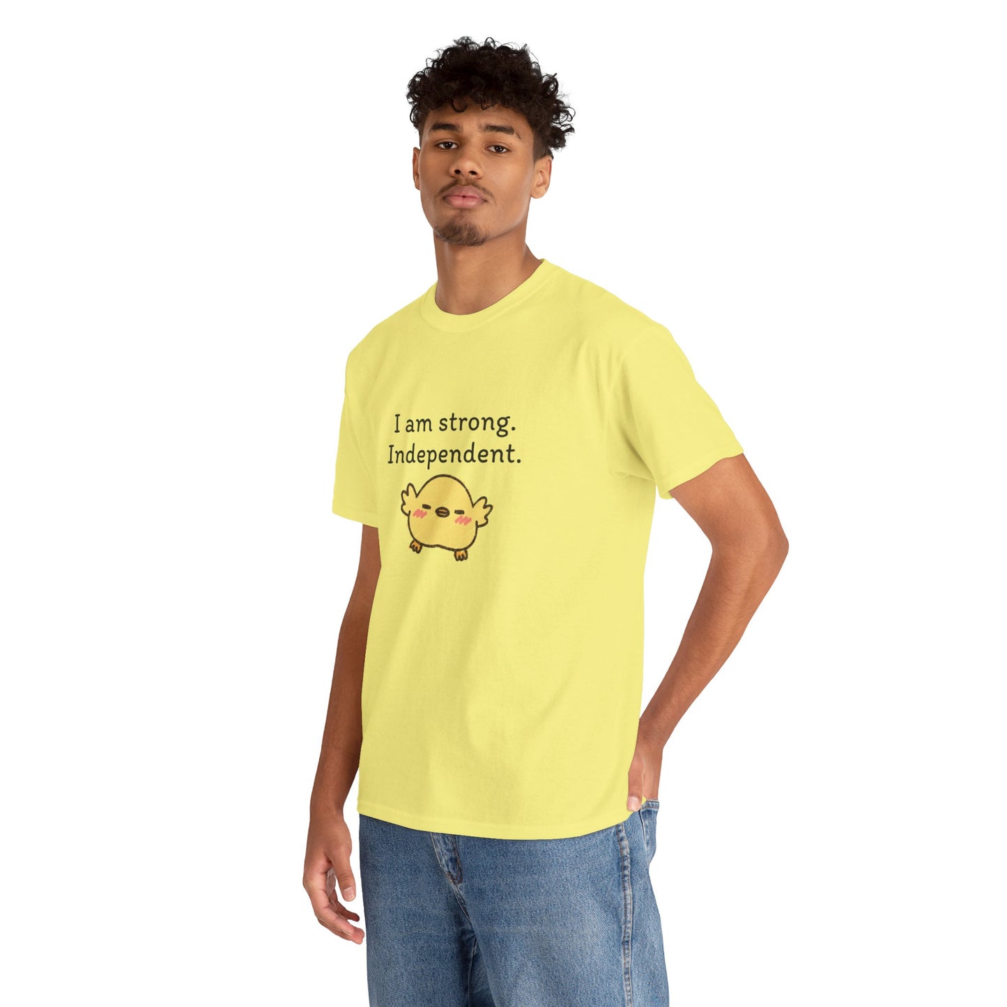 Empowering Chick Graphic Unisex Heavy Cotton Tee - "I am strong. Independent."