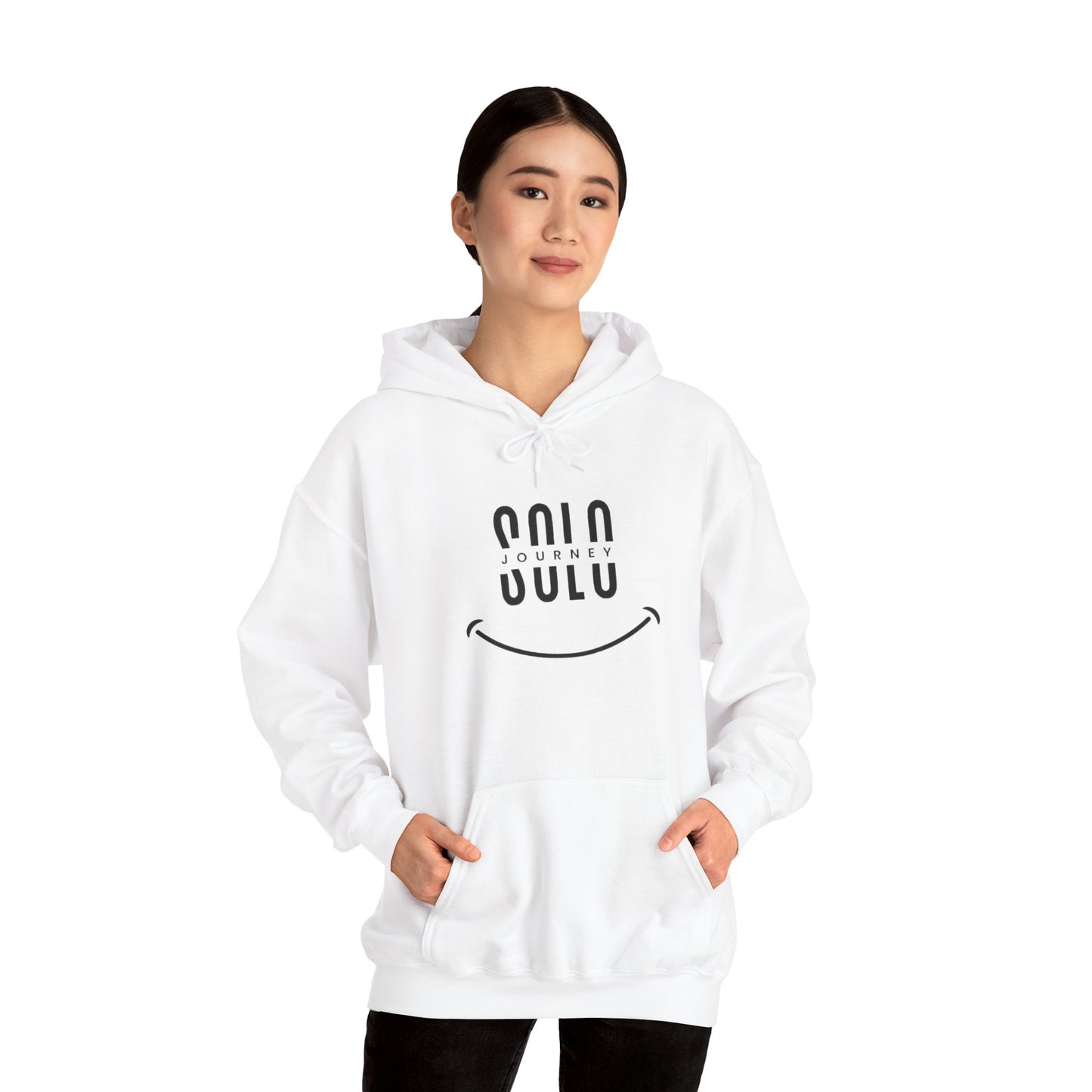 Solo Journey Oversized Boho Hoodie - Vintage Aesthetic Pullover in Organic Cotton showcased in a vibrant outdoor setting.