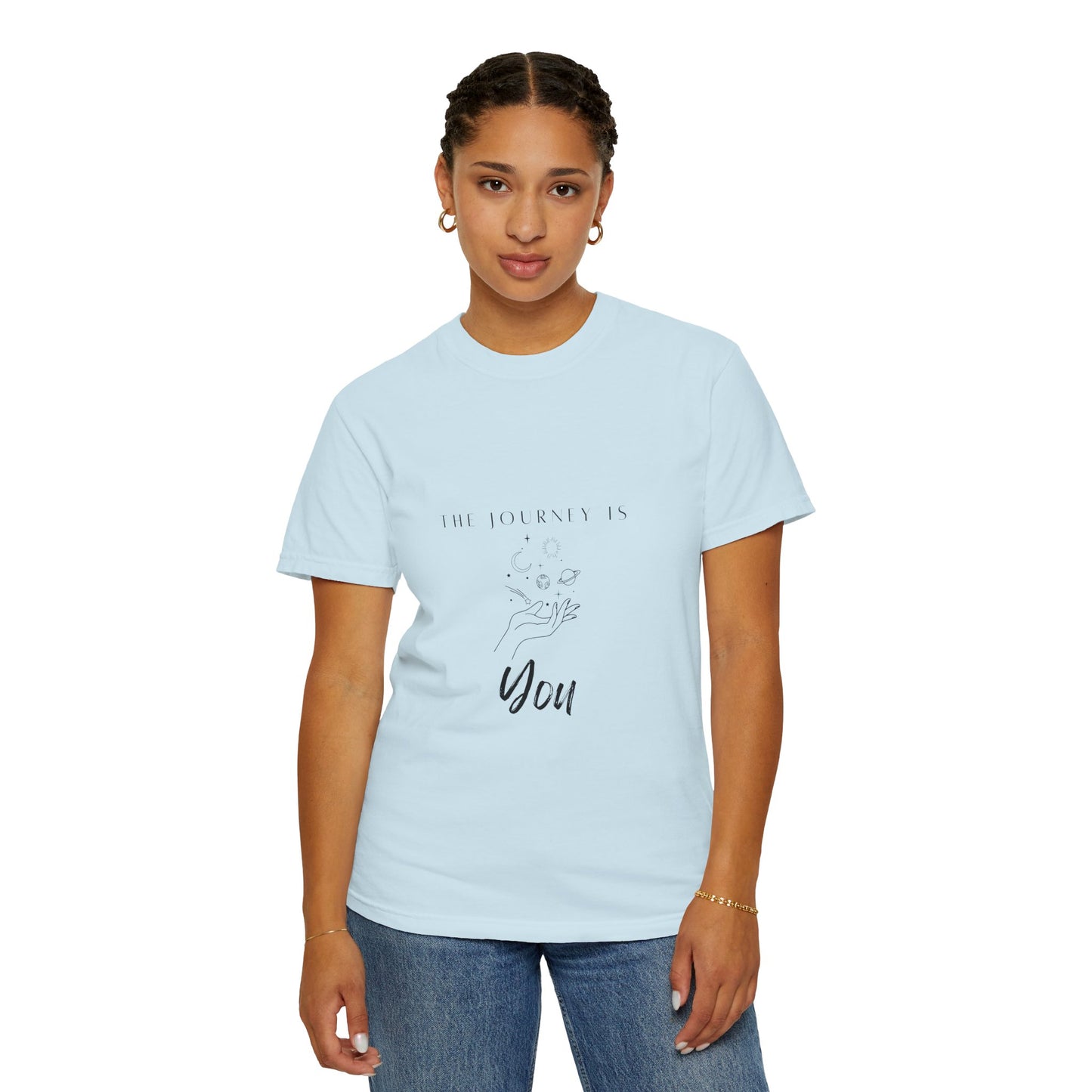 Lifestyle shot of the Vintage Aesthetic Oversized Boho T-Shirt Pullover worn casually, illustrating its versatility for various occasions.