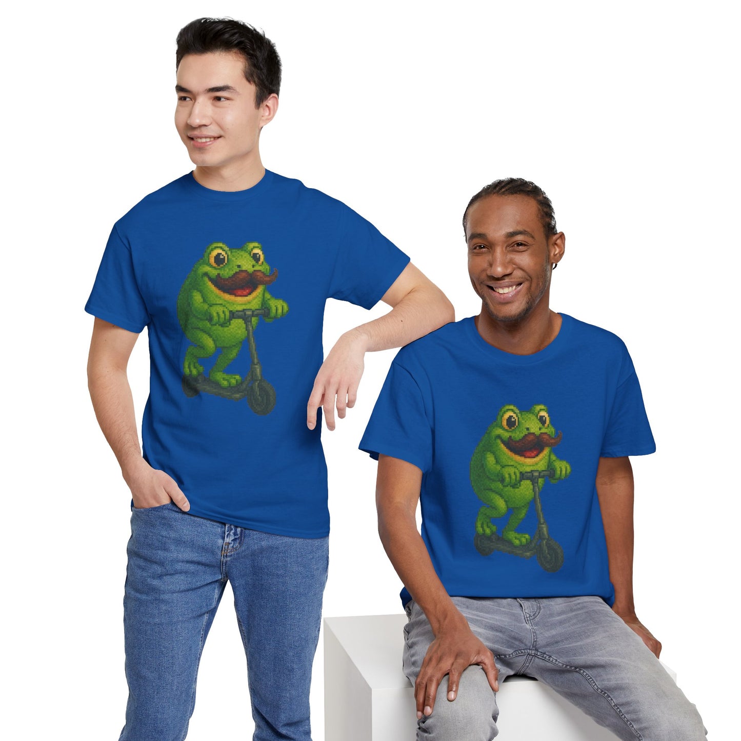 Fun Frog Scooter Tee - Unisex Heavy Cotton T-Shirt, Cute Animal Shirt, Gift for Kids & Teens, Funny Graphic Tee, Summer Wear