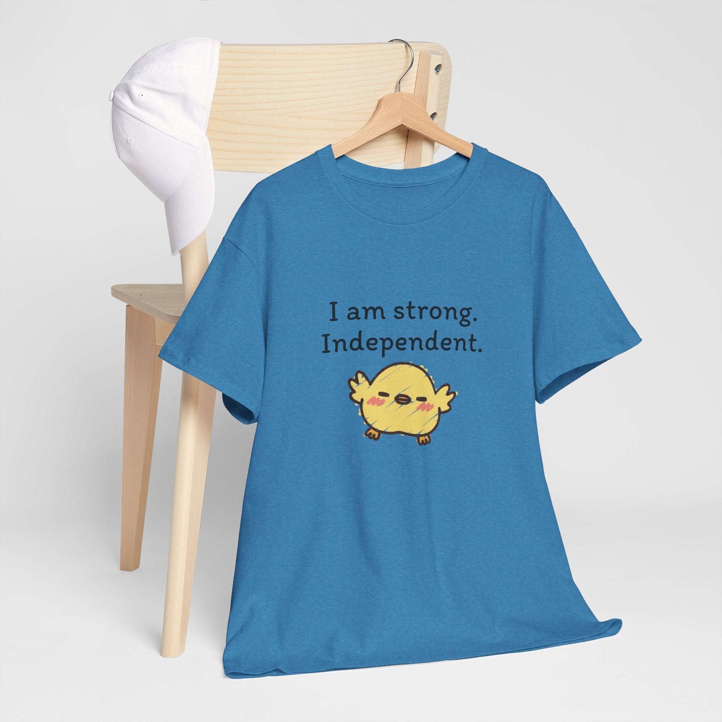 Empowering Chick Graphic Unisex Heavy Cotton Tee - "I am strong. Independent."