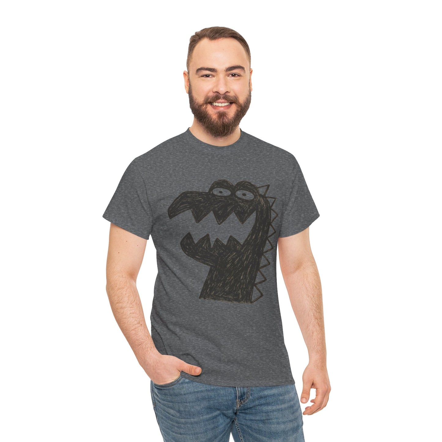 Dinosaur Graphic Tee, Unisex Cotton Shirt, Fun Casual Wear, Cute Monster Top, Gift for Kids and Teens, Birthday Celebration